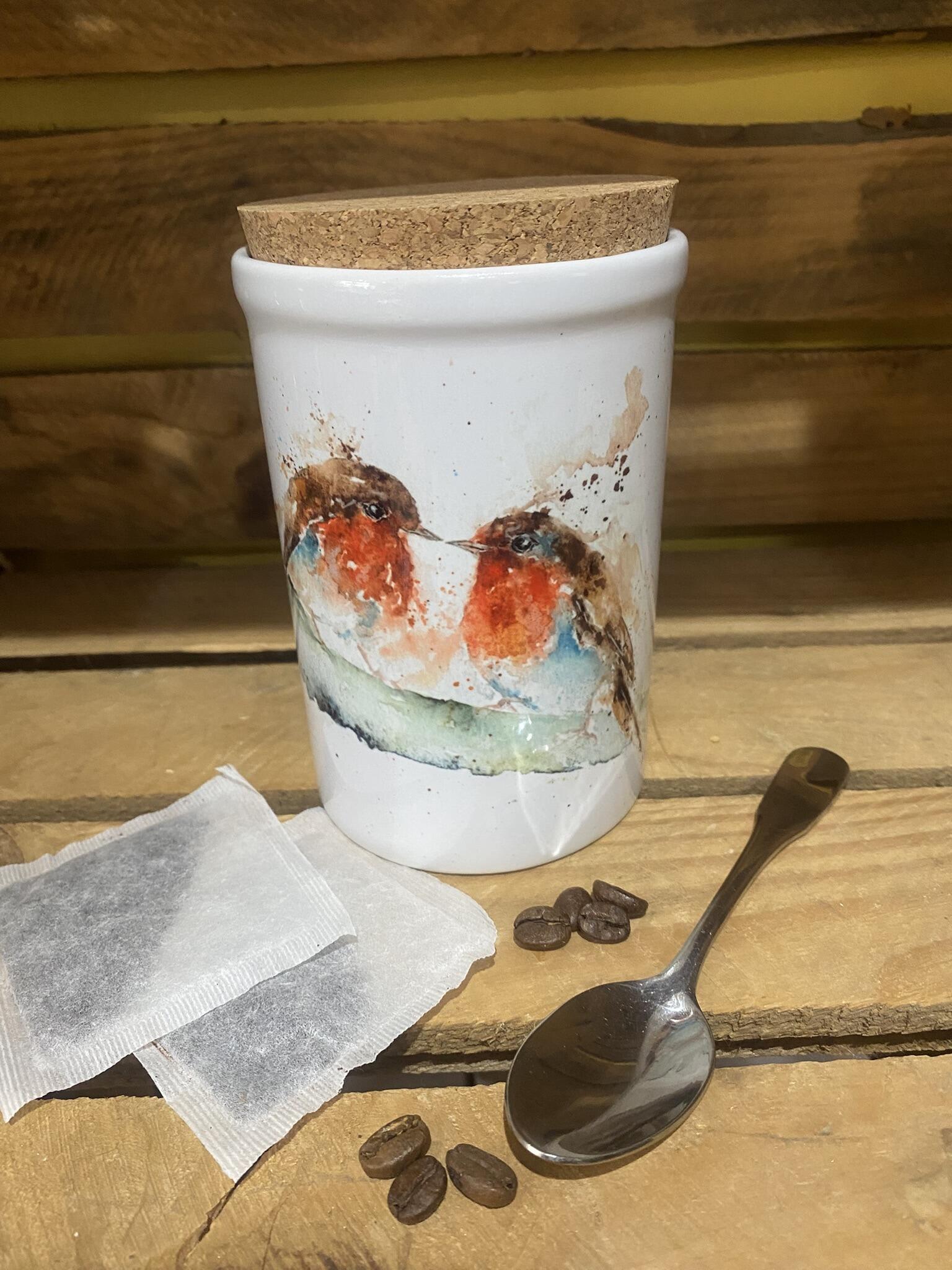 robin jar with cork lid