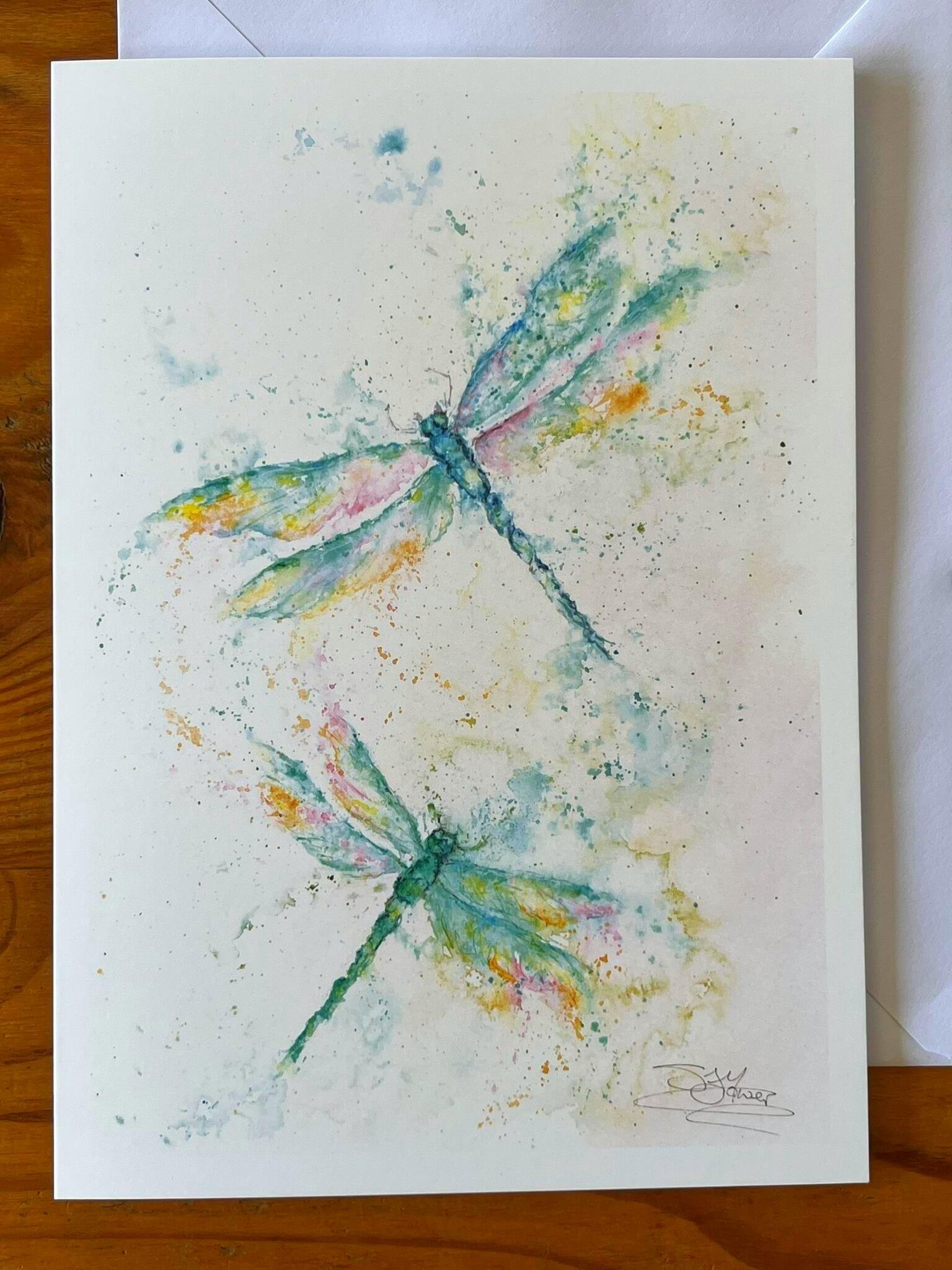 summer dragons greetings card