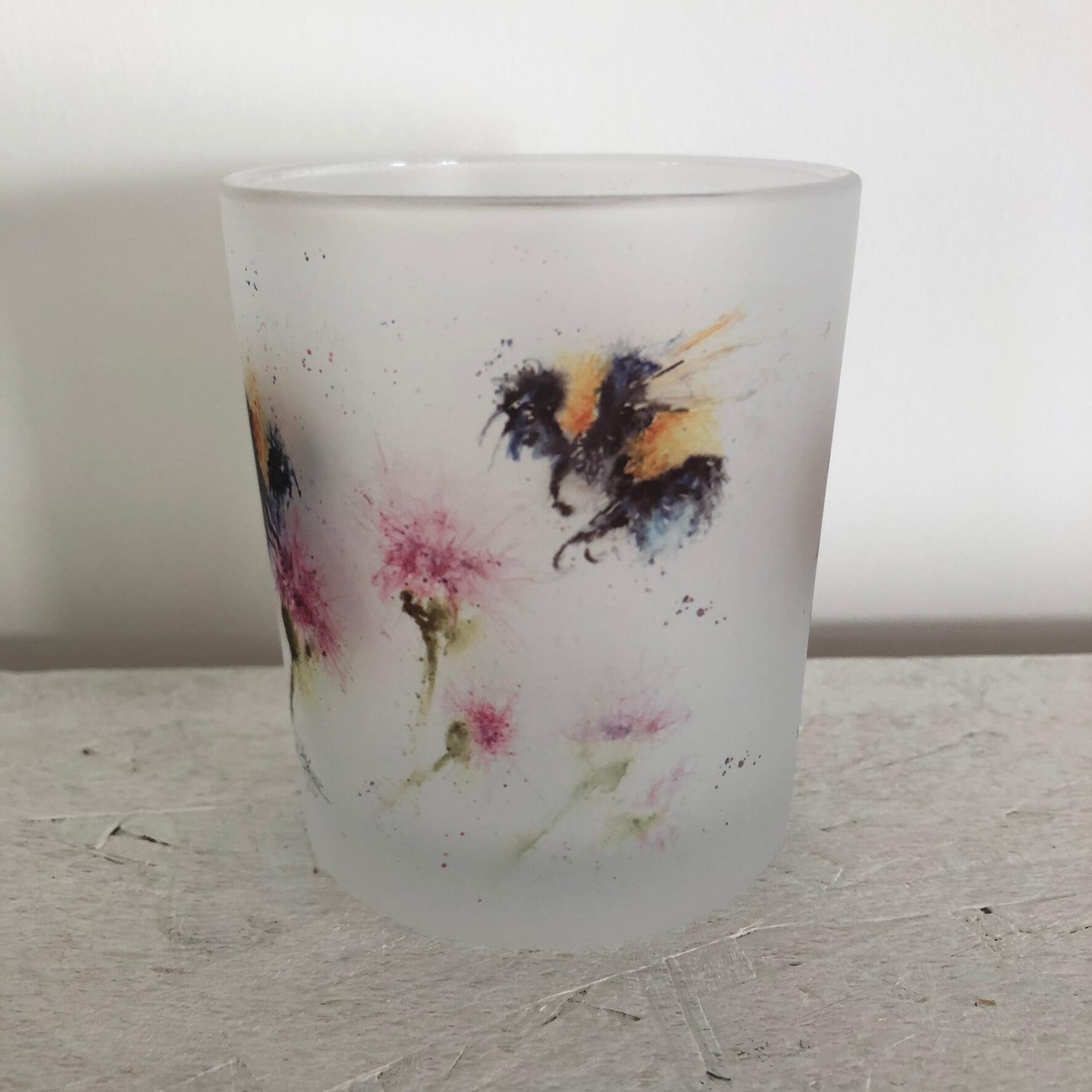 Bee Whiskey Glass | Lowball Tumbler | Wildlife Artist Sandi Mower