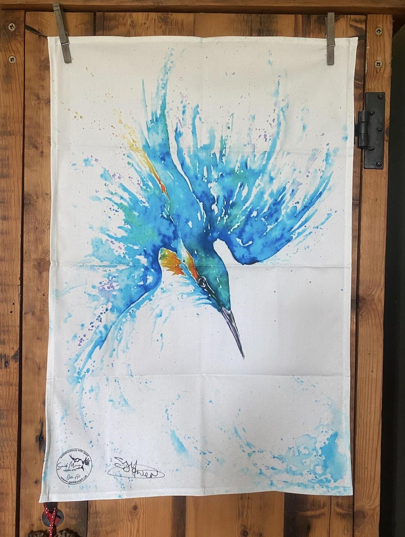 kingfisher tea towel