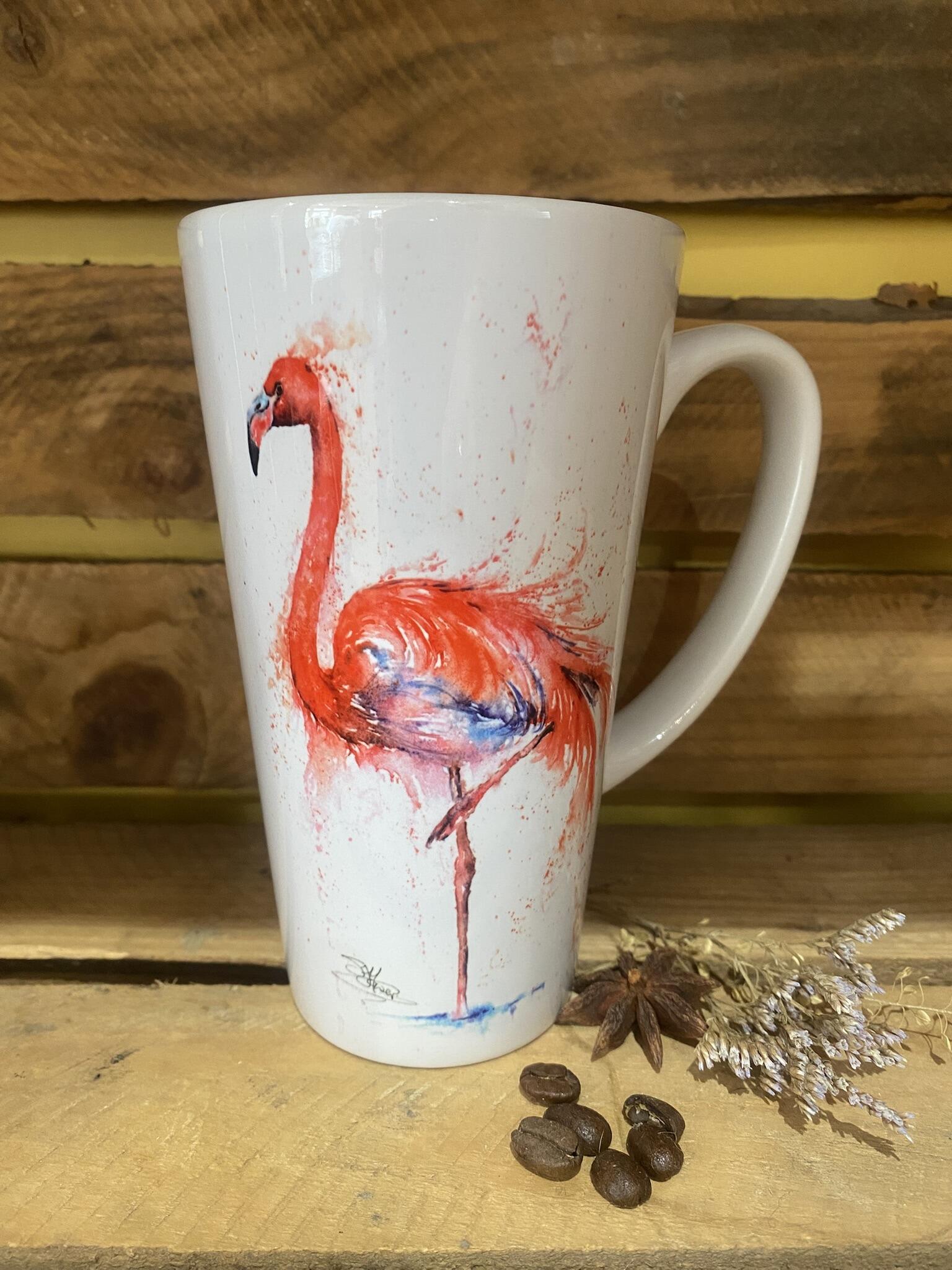 flamingo ceramic latte mug