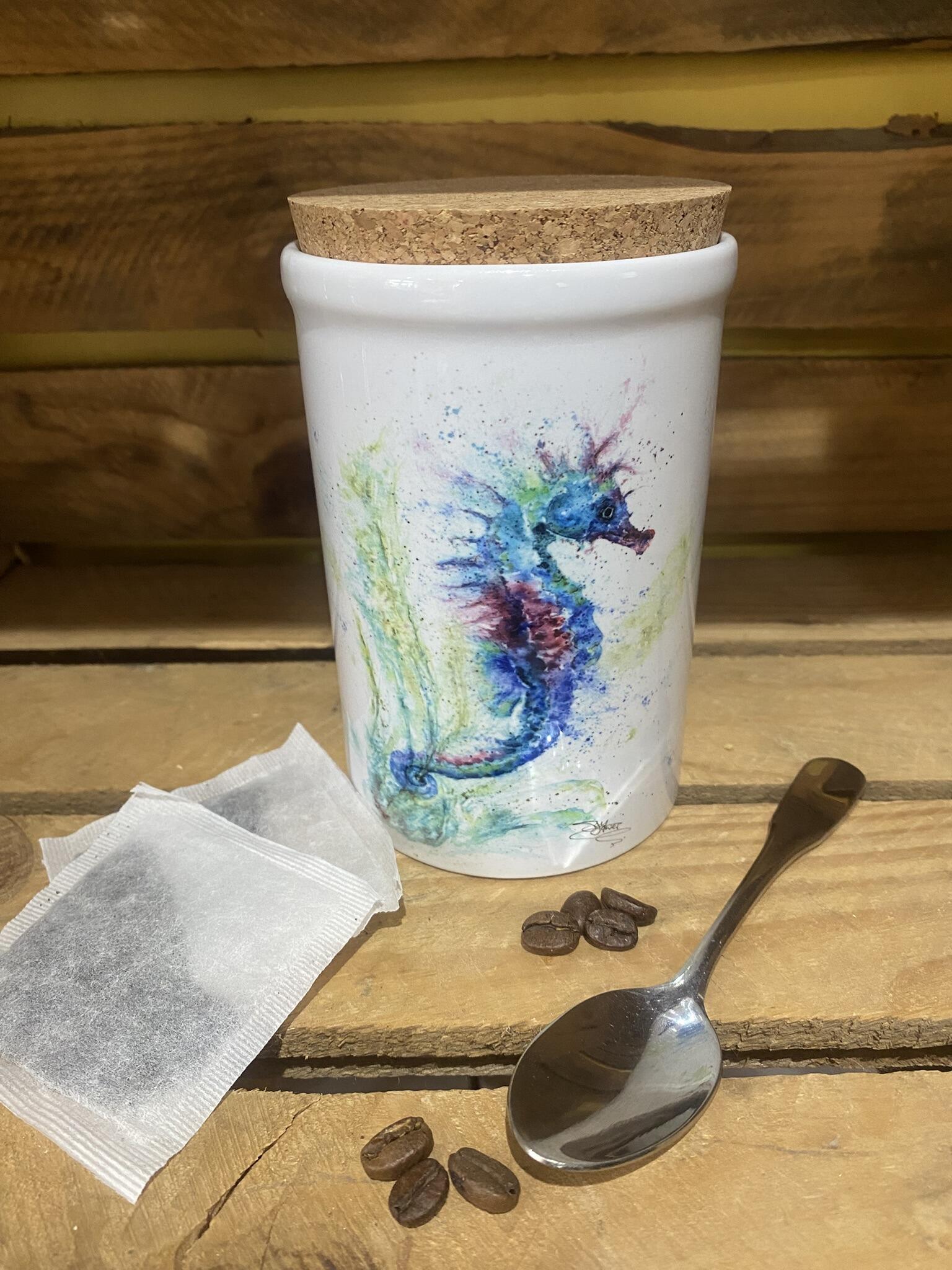seahorse tea caddy