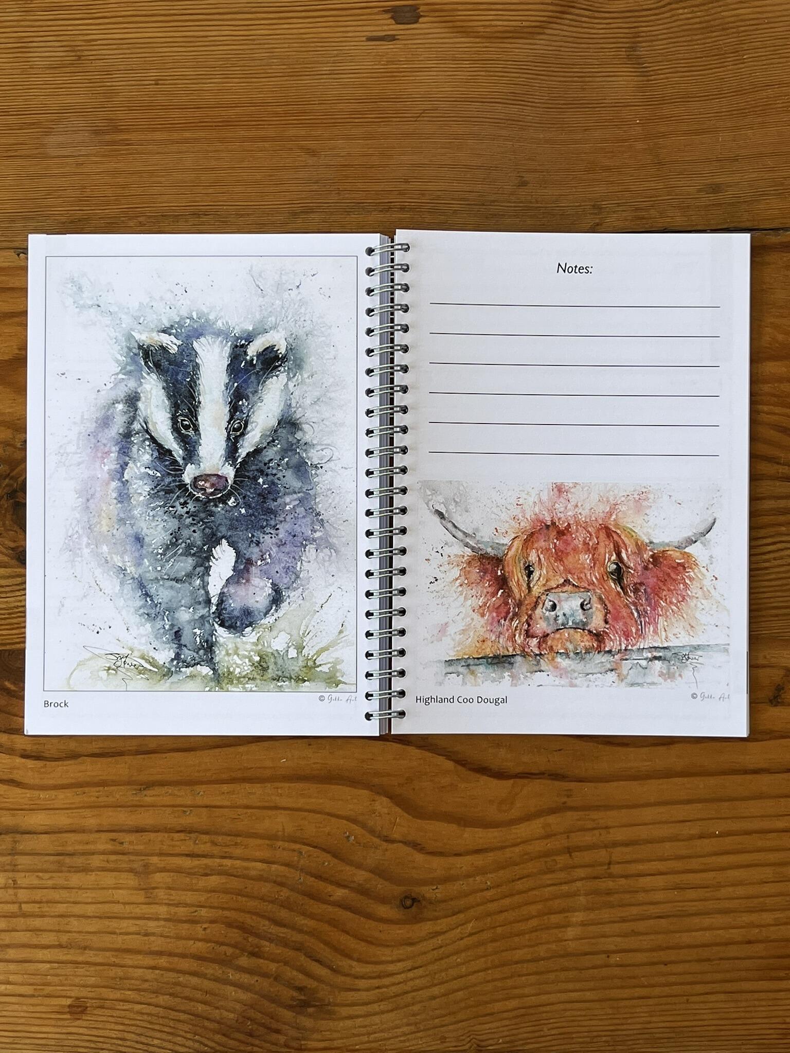 watercolour 2027 diary pages