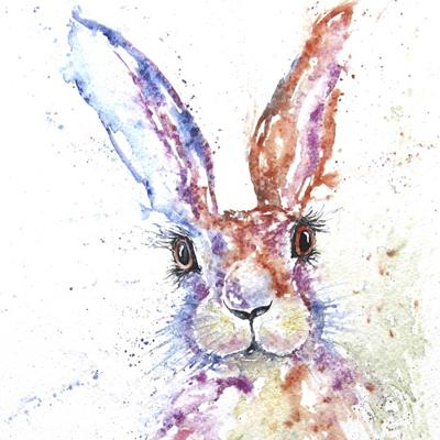 Hare watercolour painting