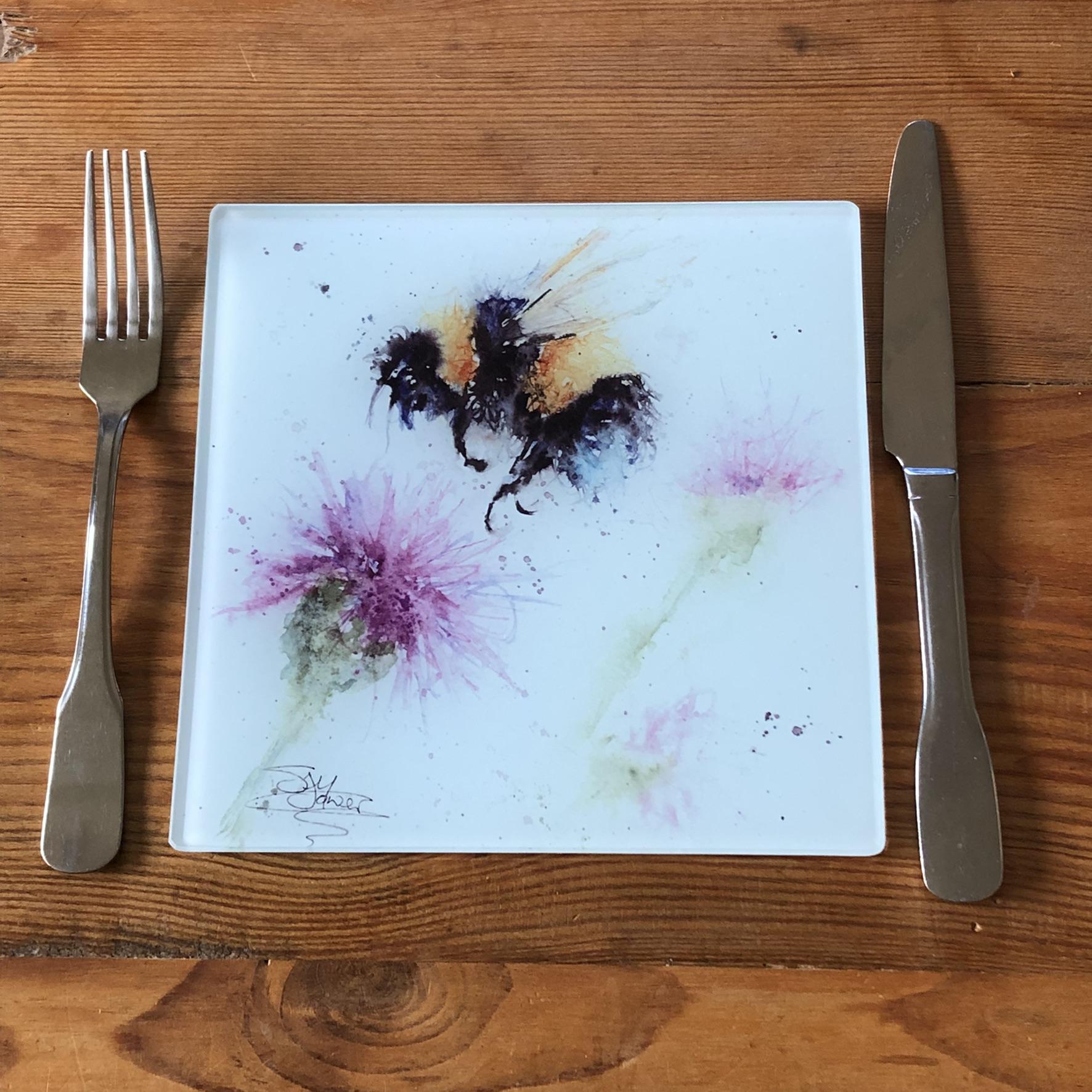 Bee and thistle design placemat