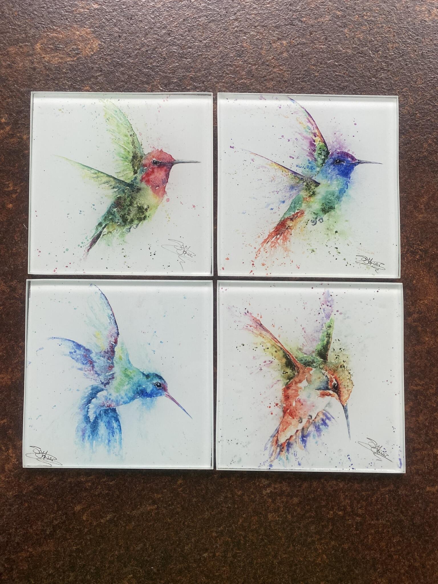 hummingbird coaster set