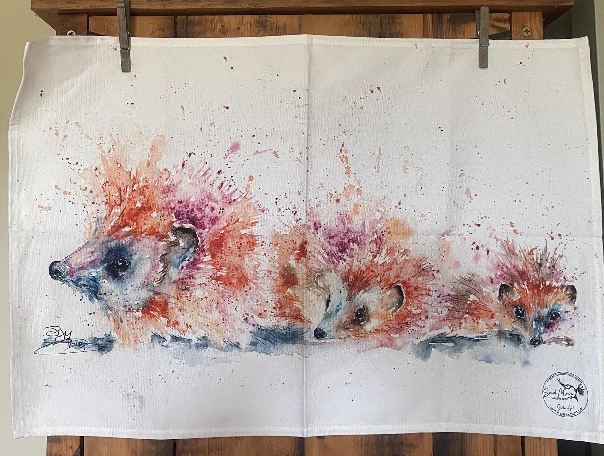 hedgehog tea towel