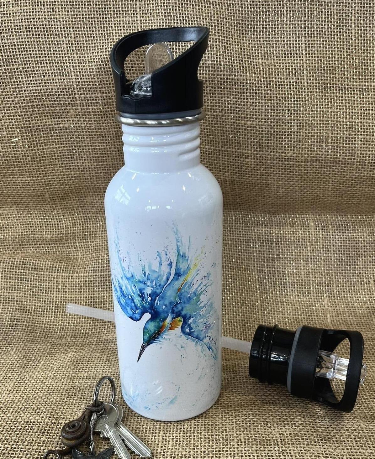 blue kingfisher desig drinks bottle