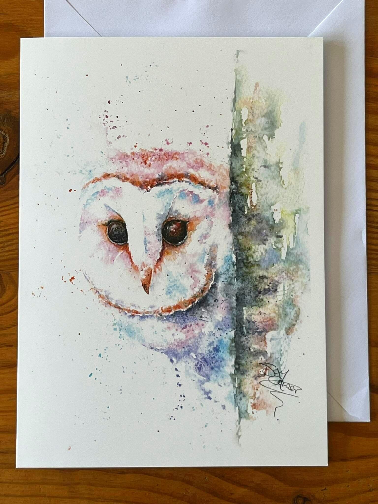 barn owl on a tree