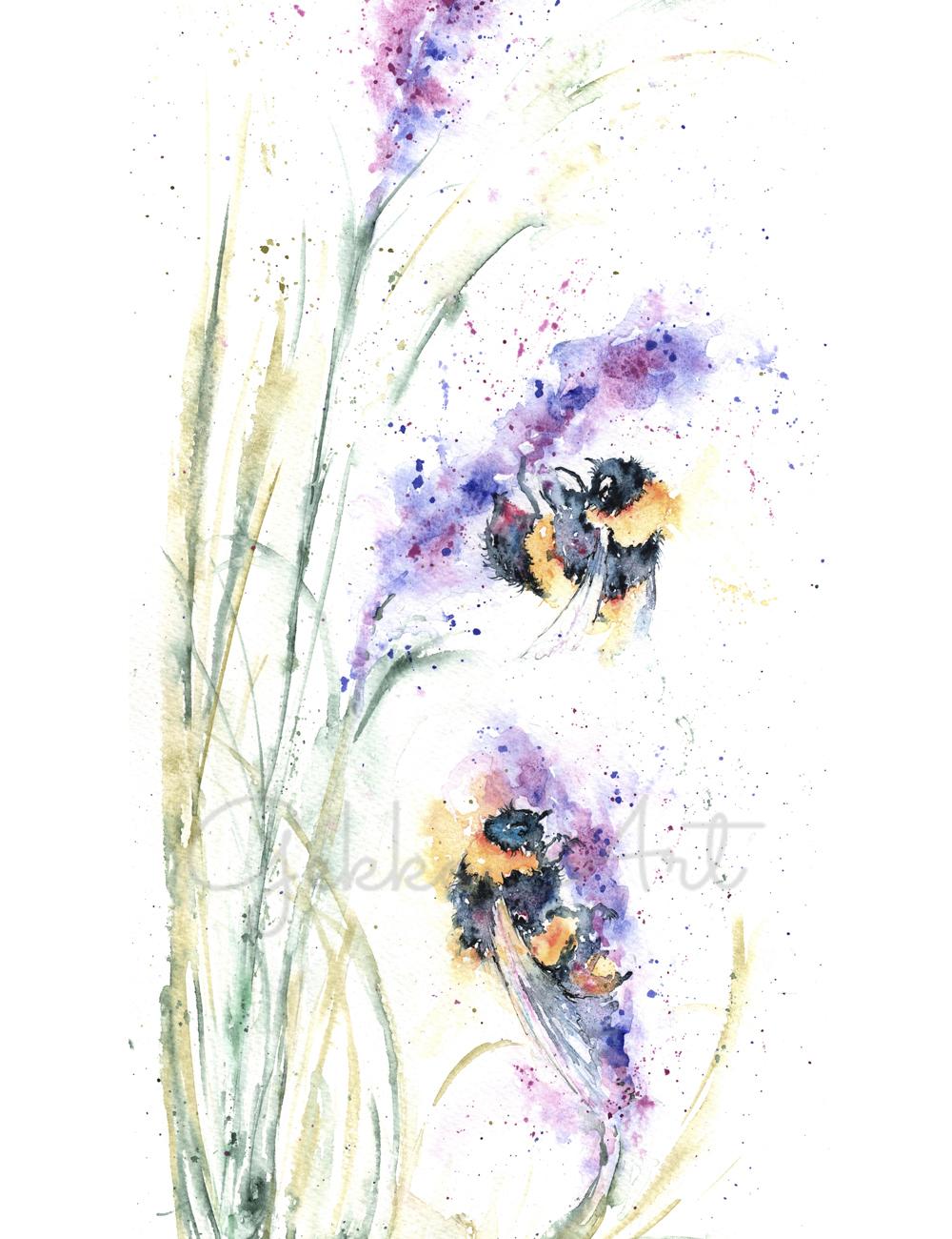 Abstract flower water color prints, limited edition from original