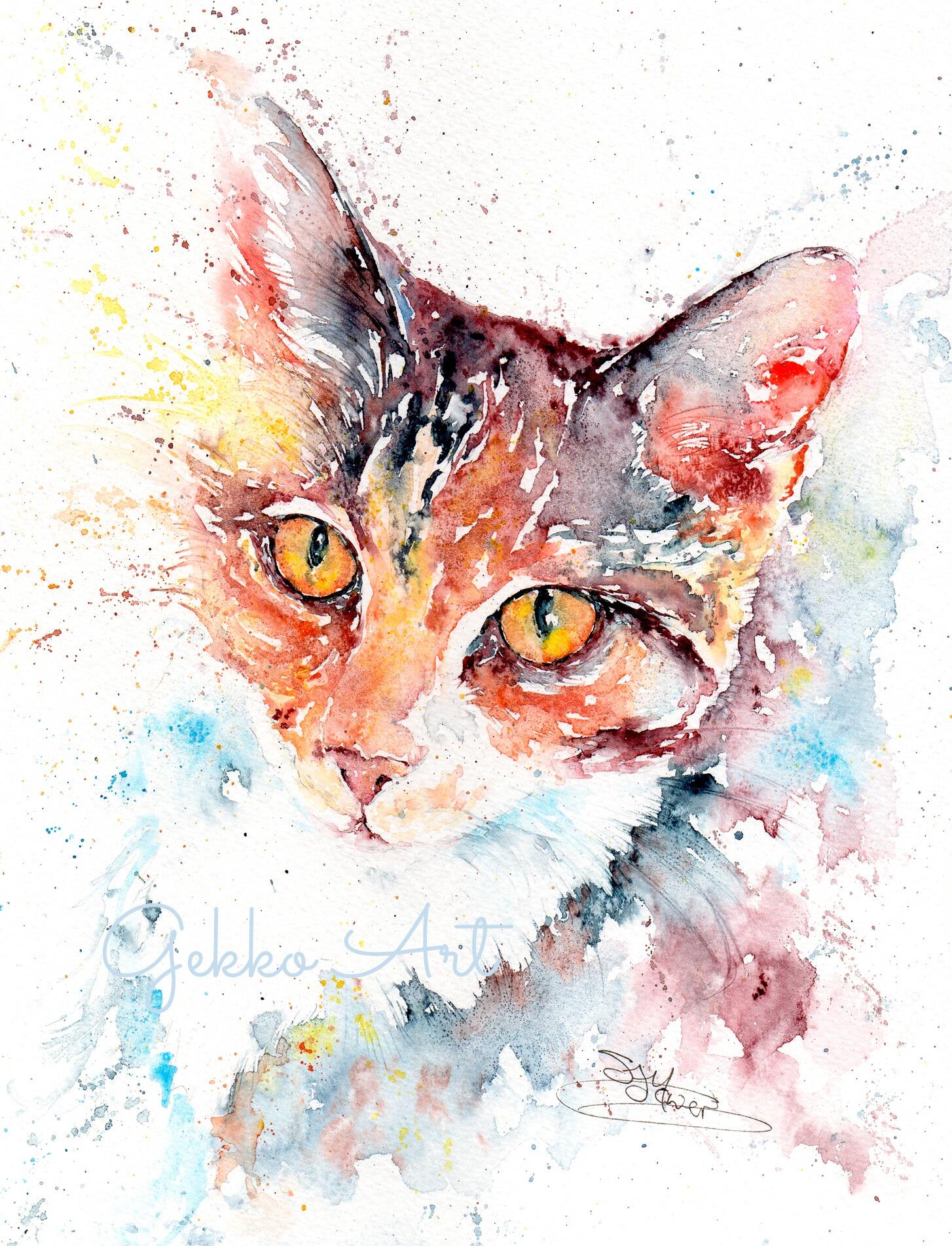 tortoiseshell cat painting