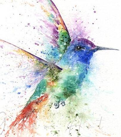 hummingbird watercolour