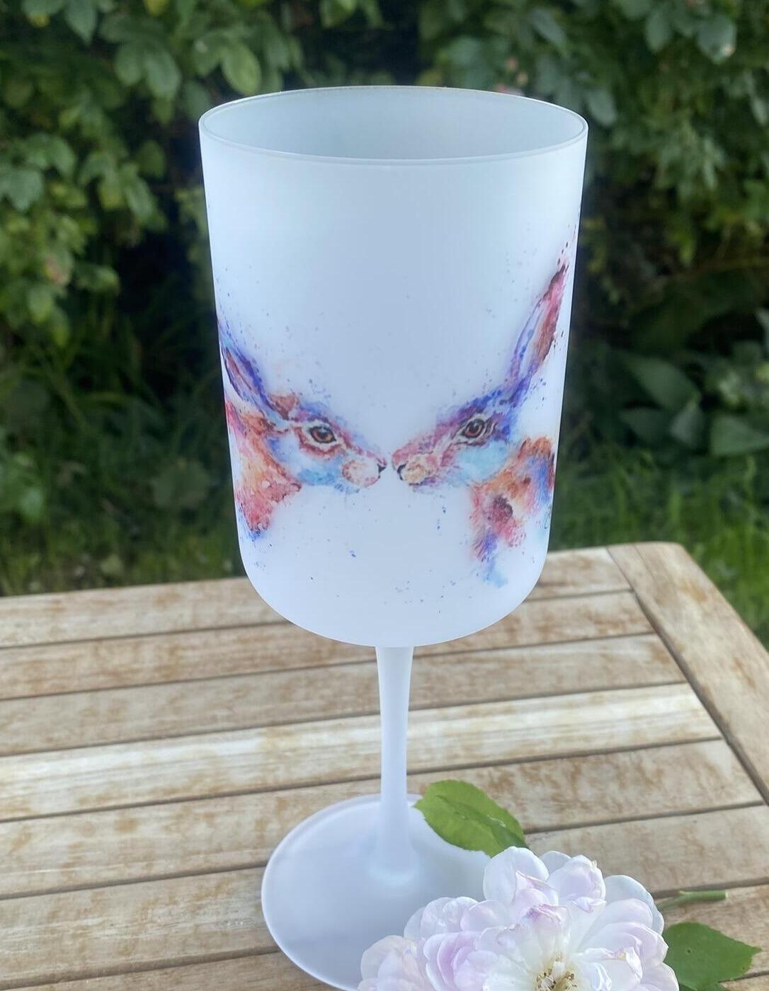 glass with rose