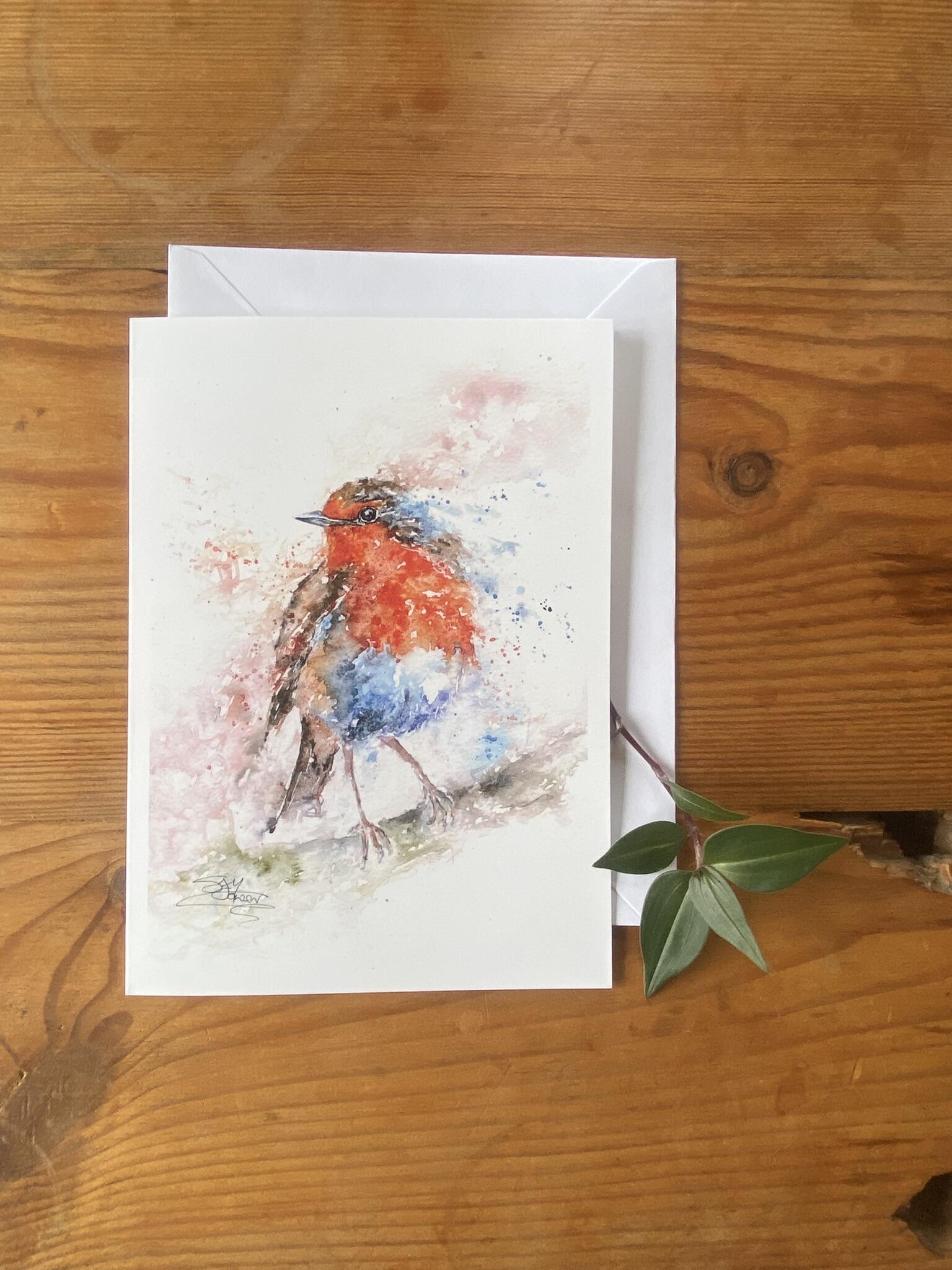 robin christmas card