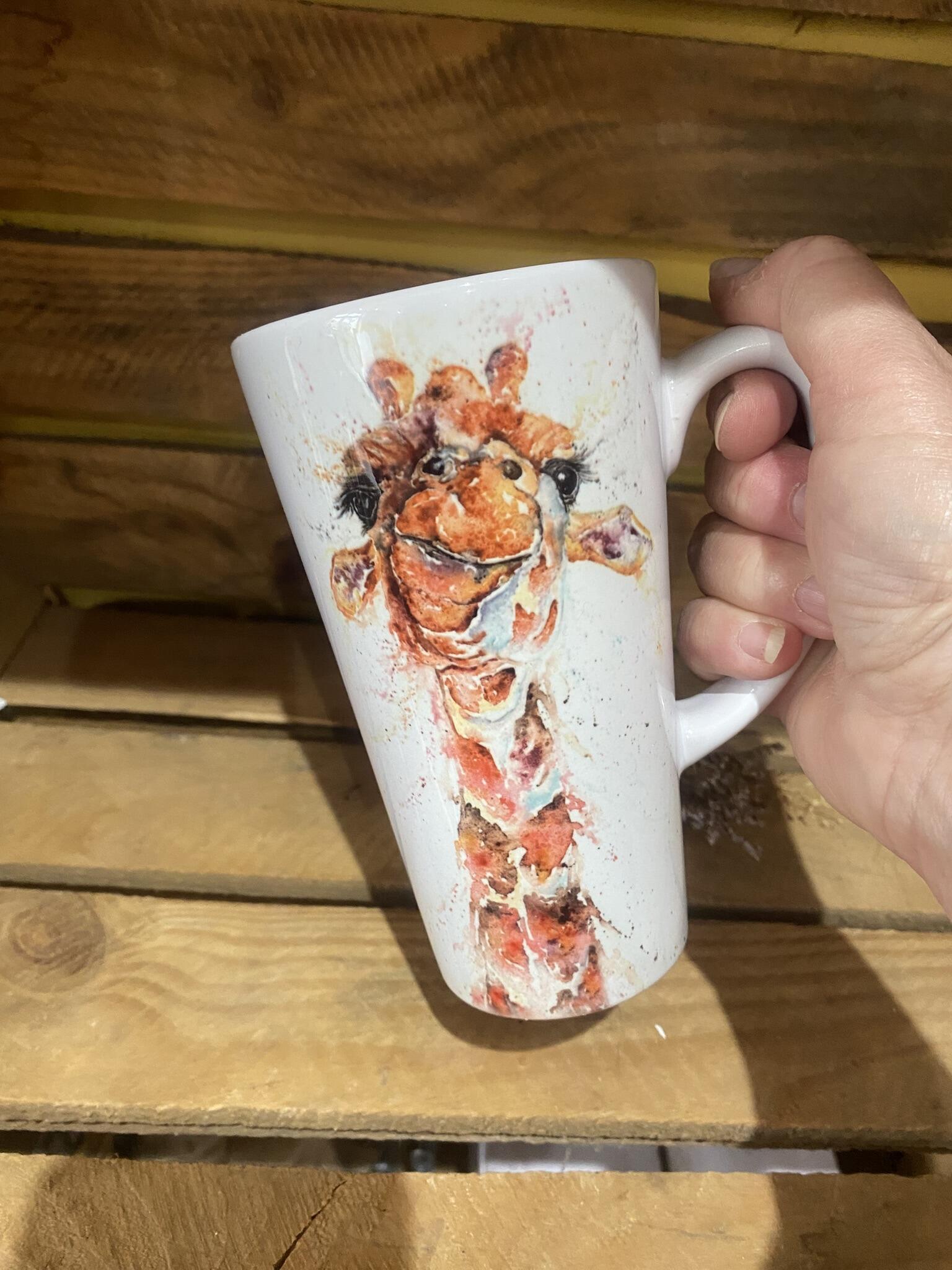 giraffe latte mug in hand