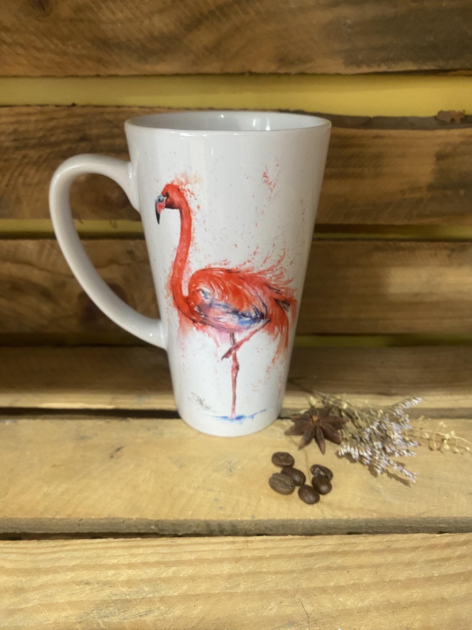 flamingo on both sides of mug