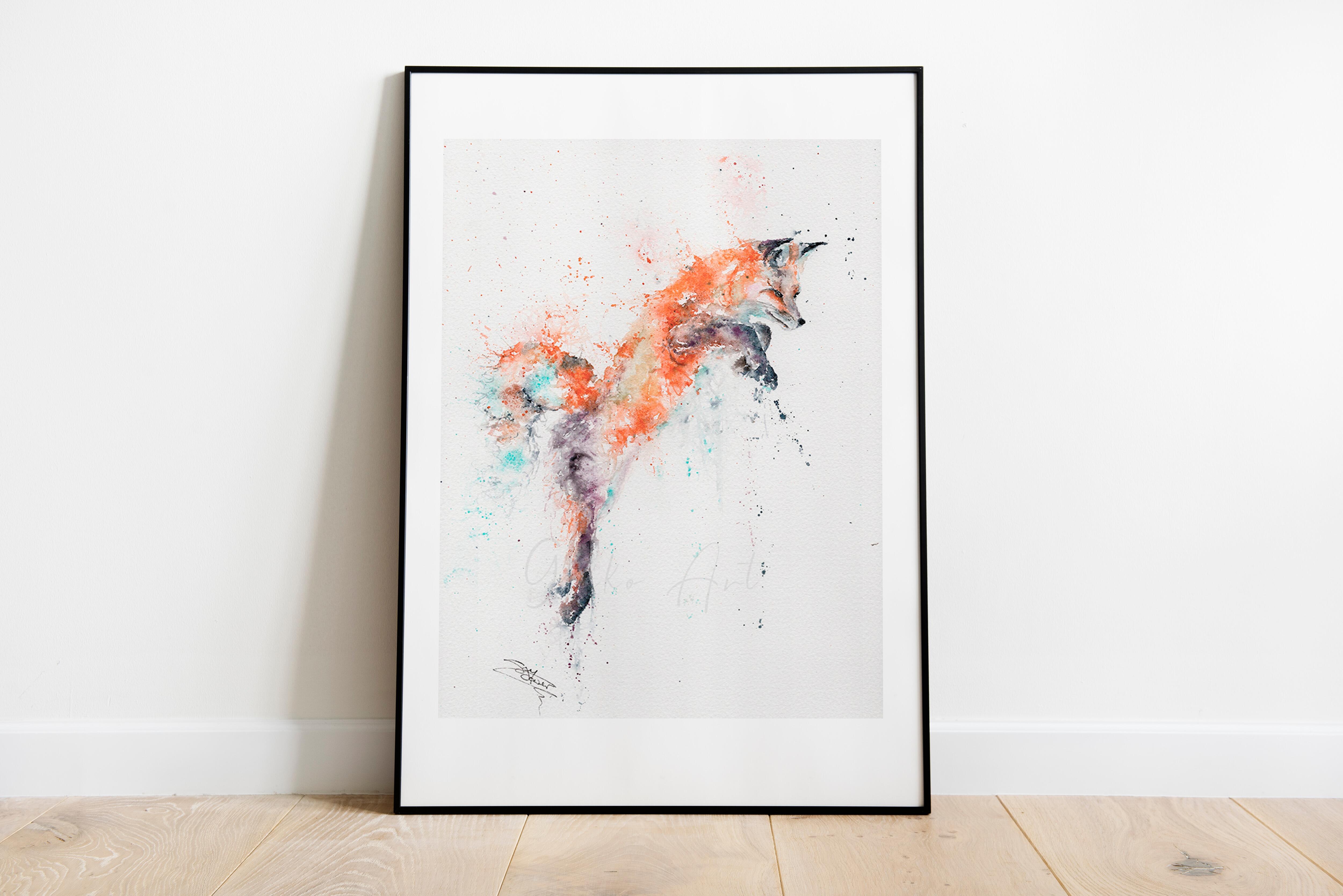 fox print with black frame