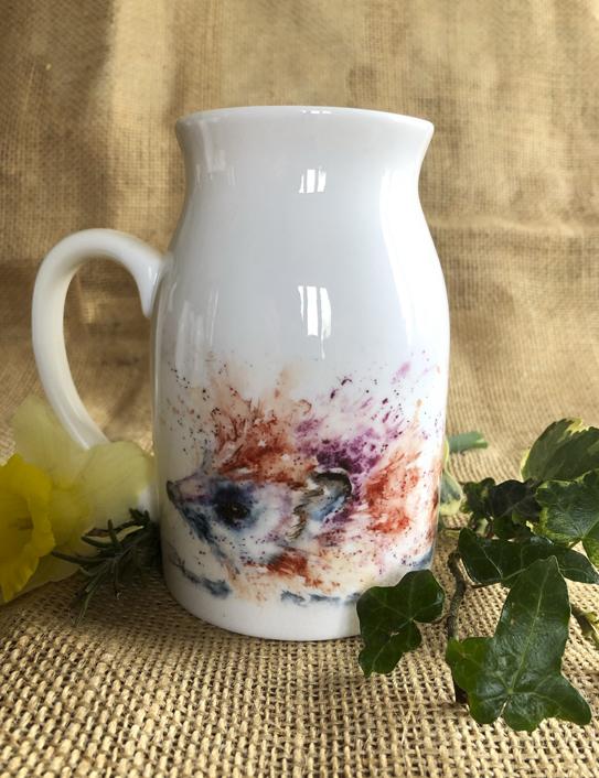 hedgehog watercolour vase