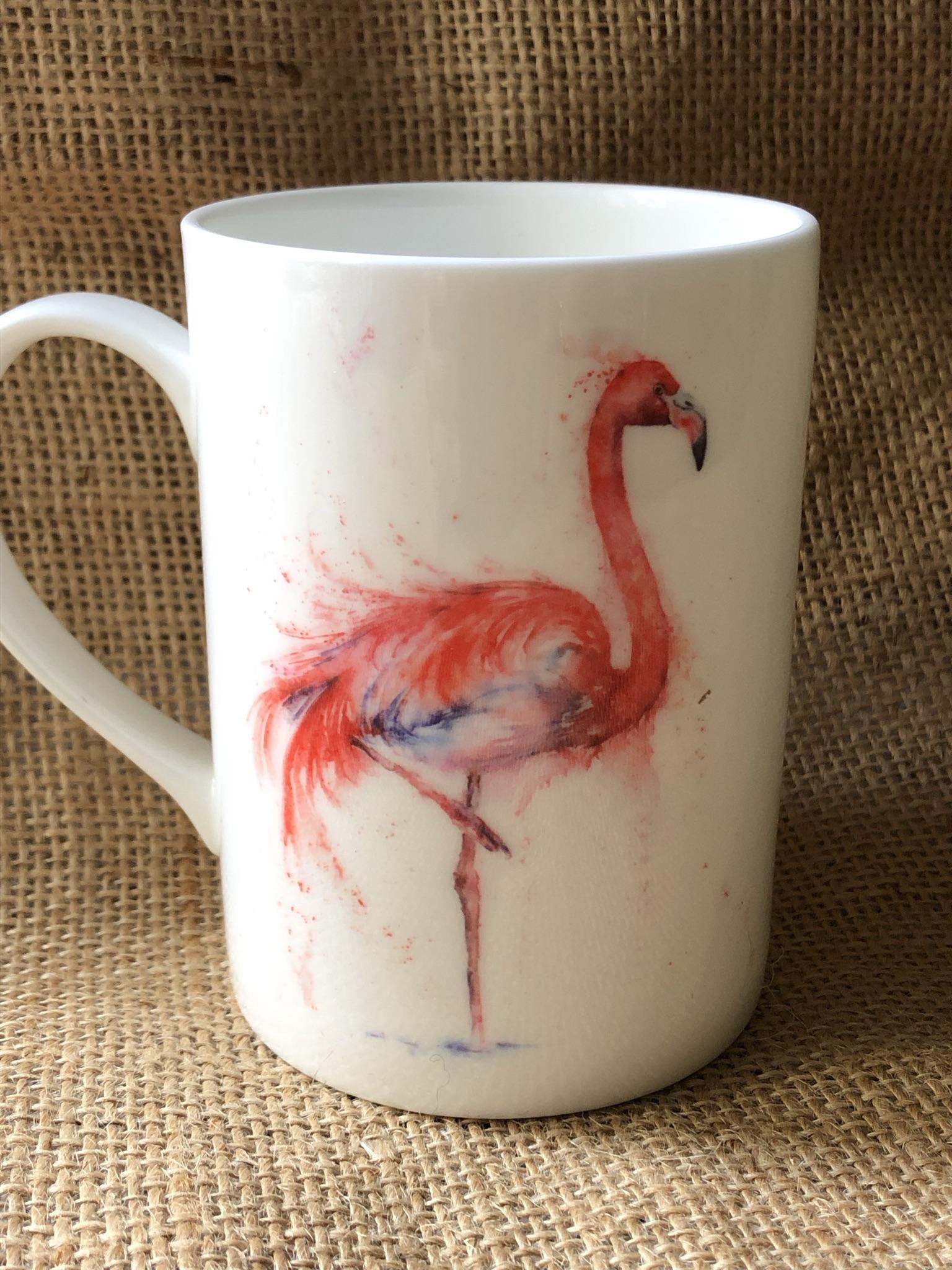 flamingo back of mug