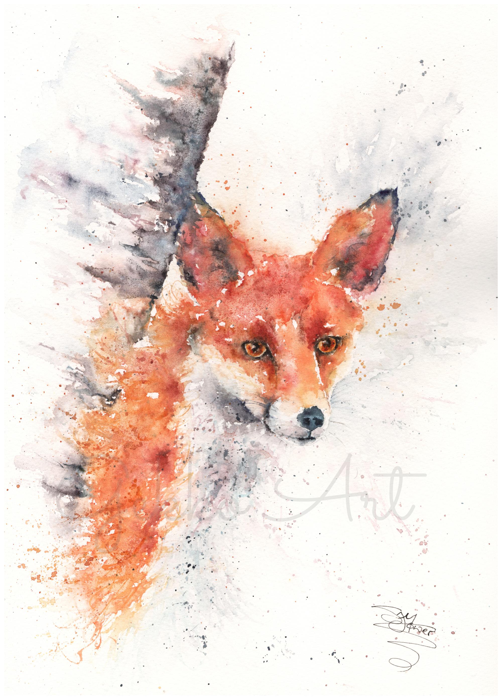 fox watercolour