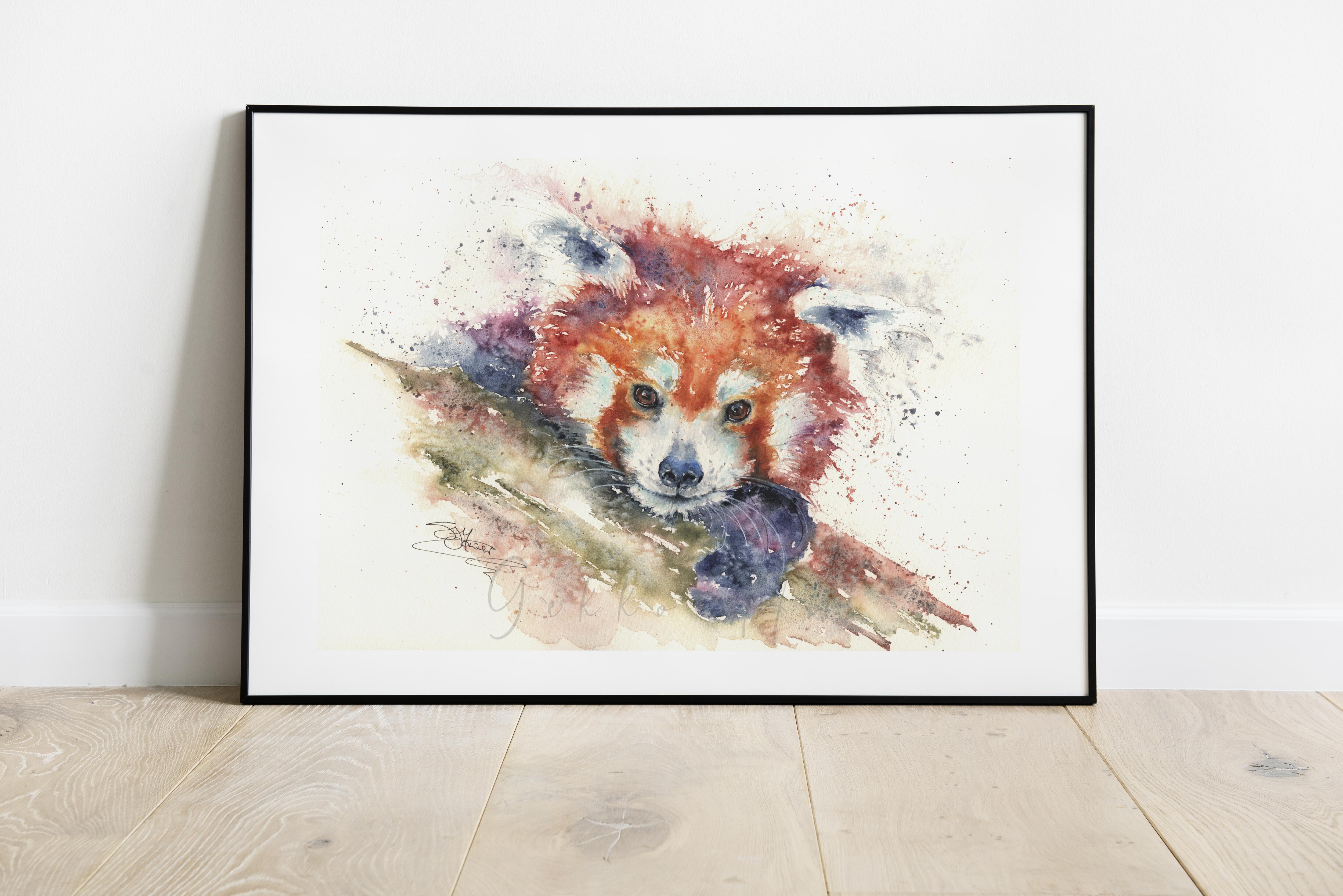 red panda framed print
