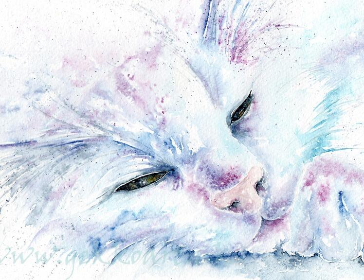 cat watercolour