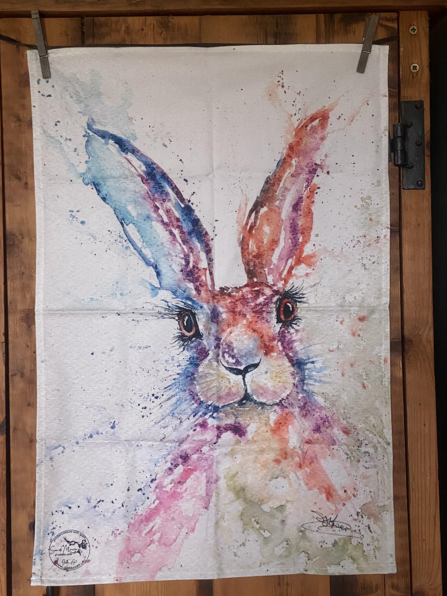 hare tea towel