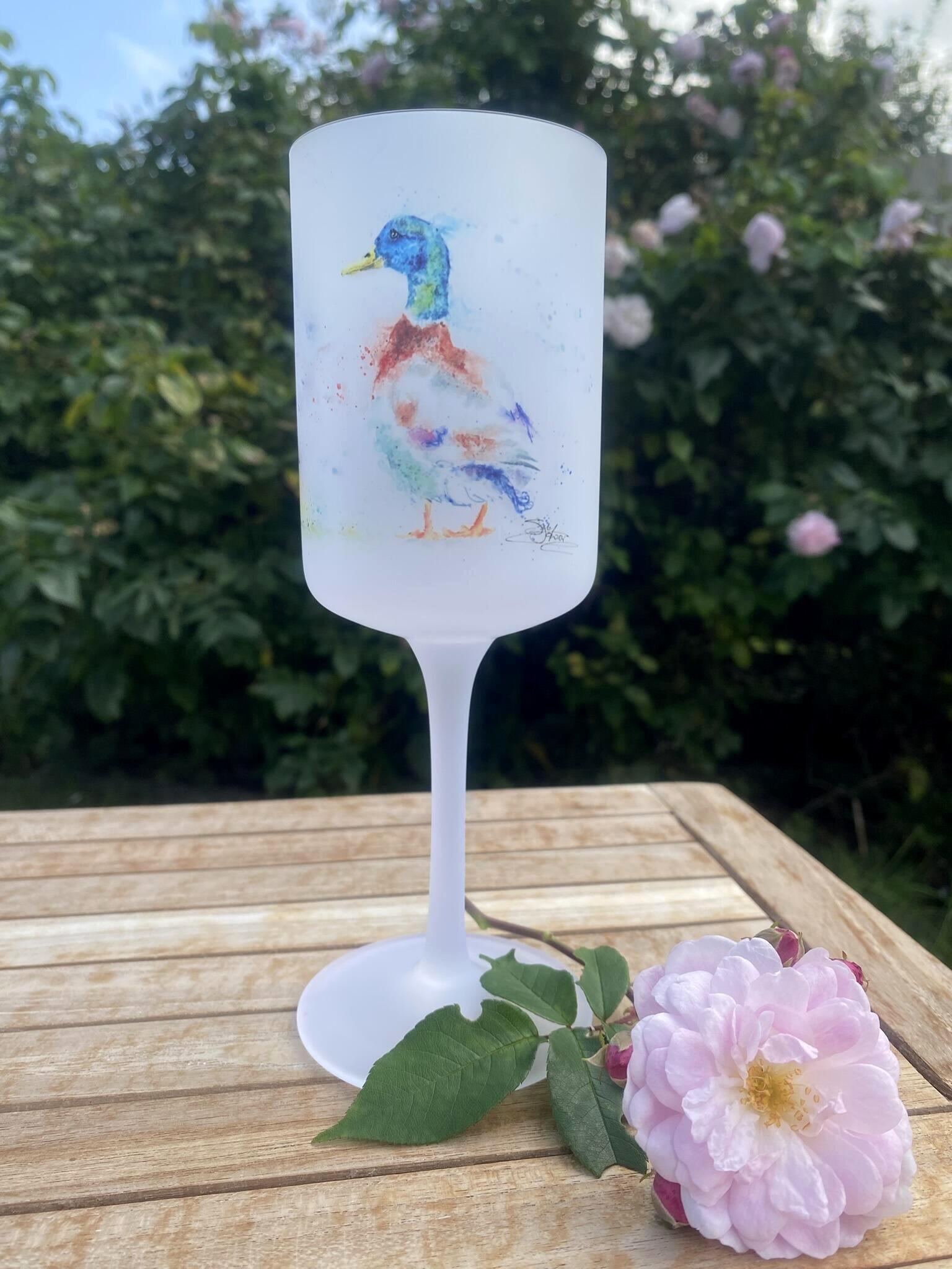 mallard drake watercolour glass