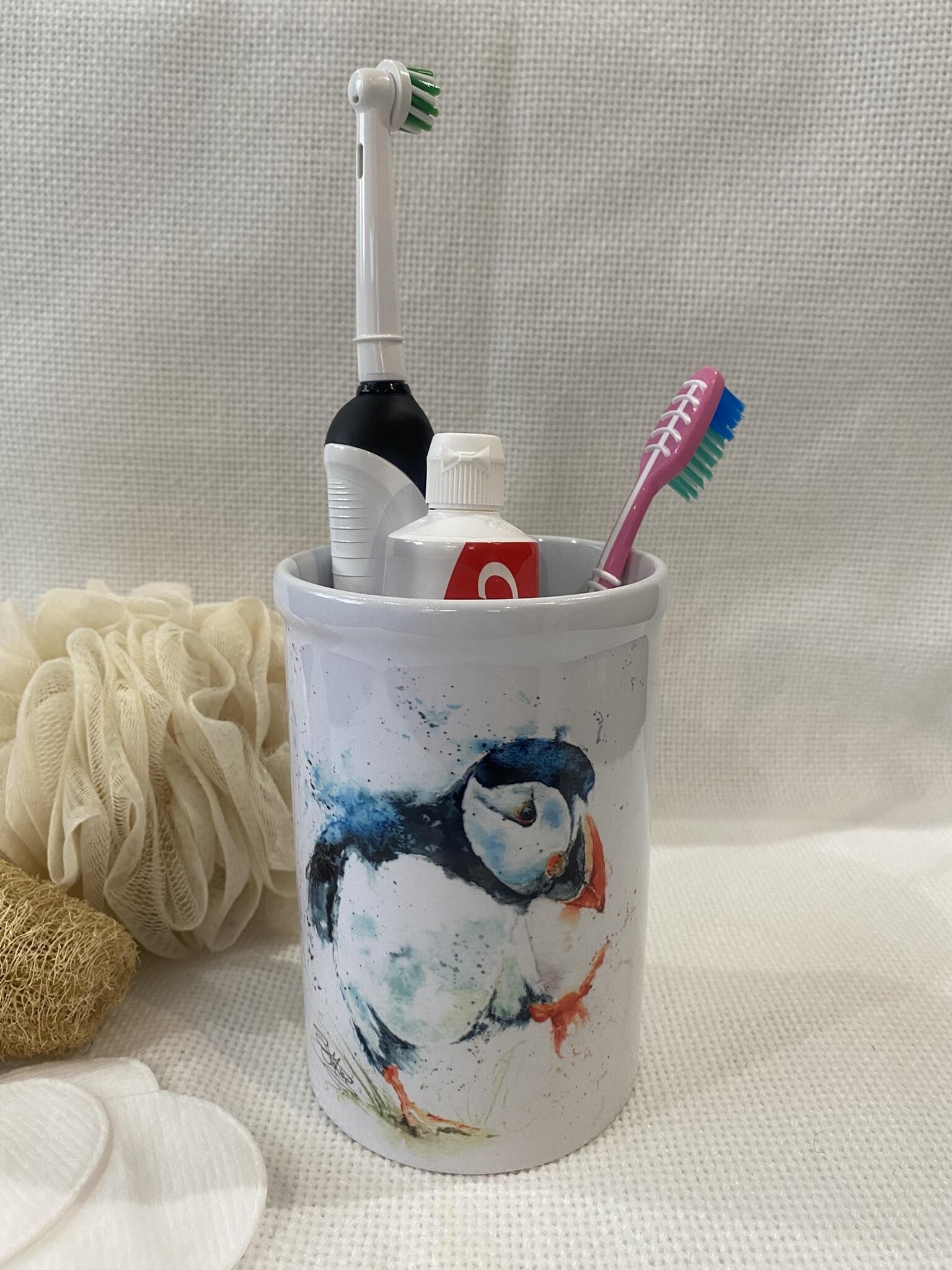 puffin toothbrush holder