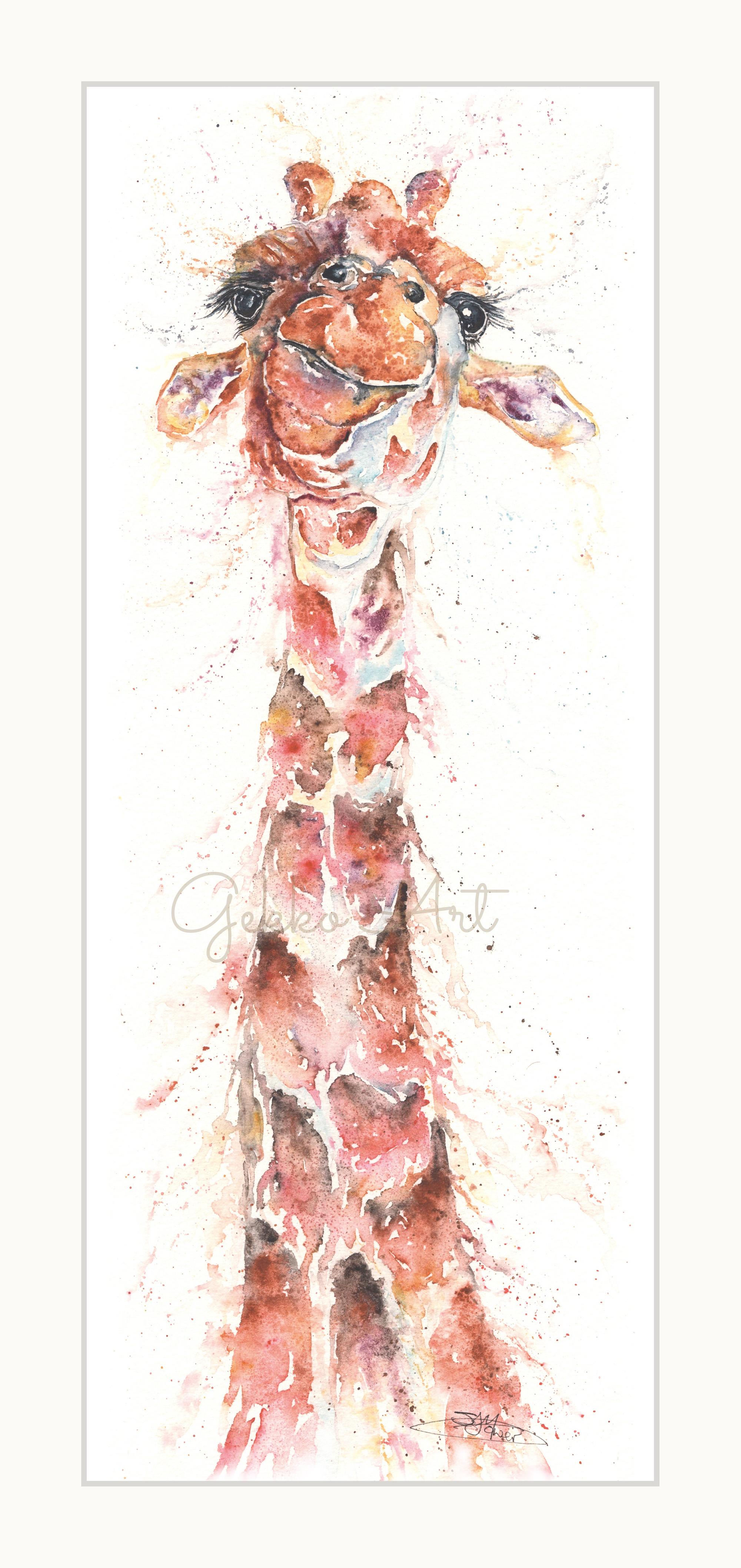 giraffe watercolour painting