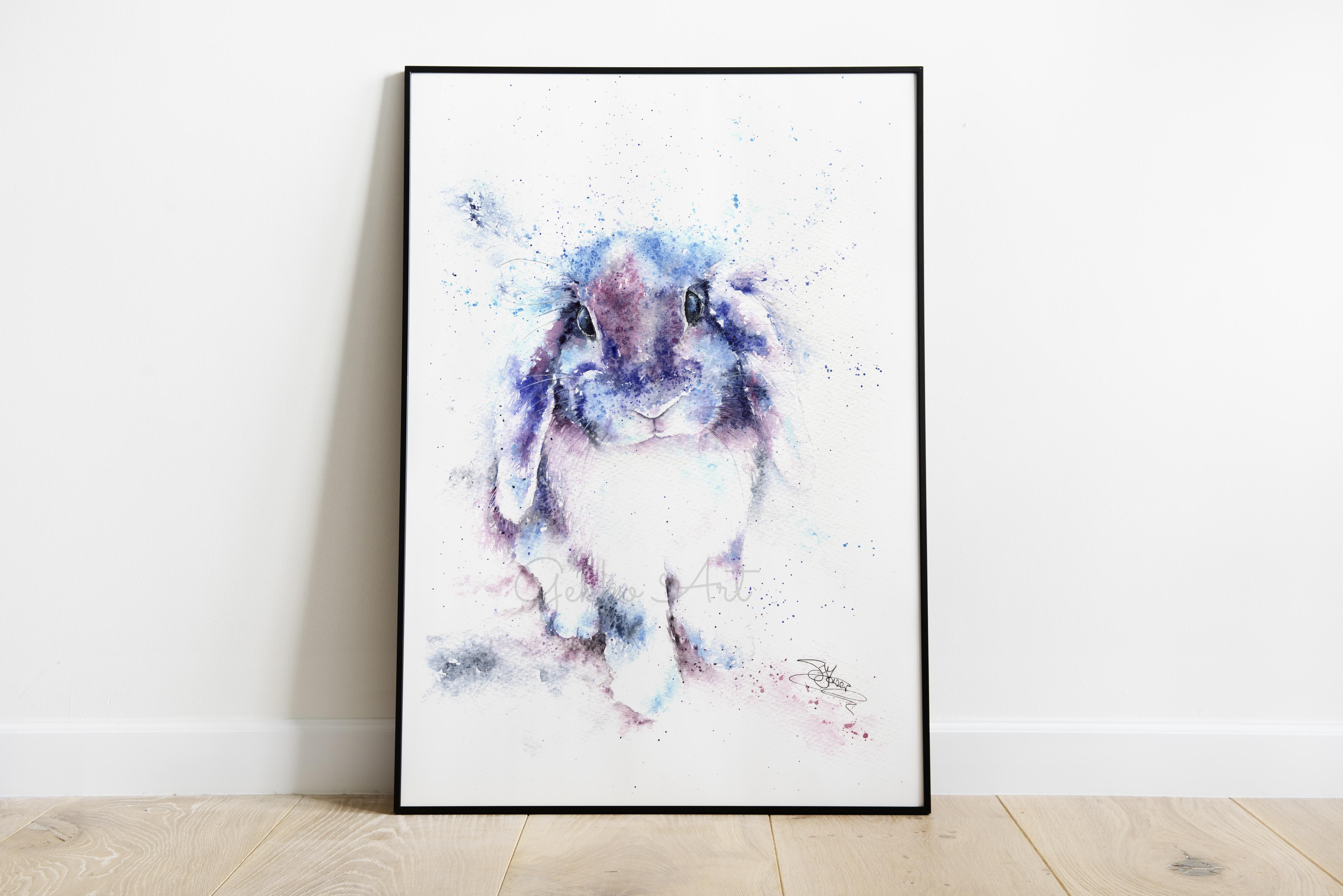 Rabbit painting with frame