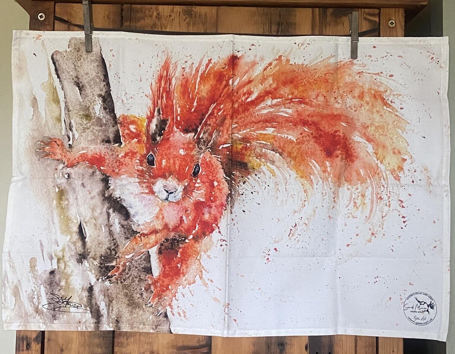 squirrel tea towel