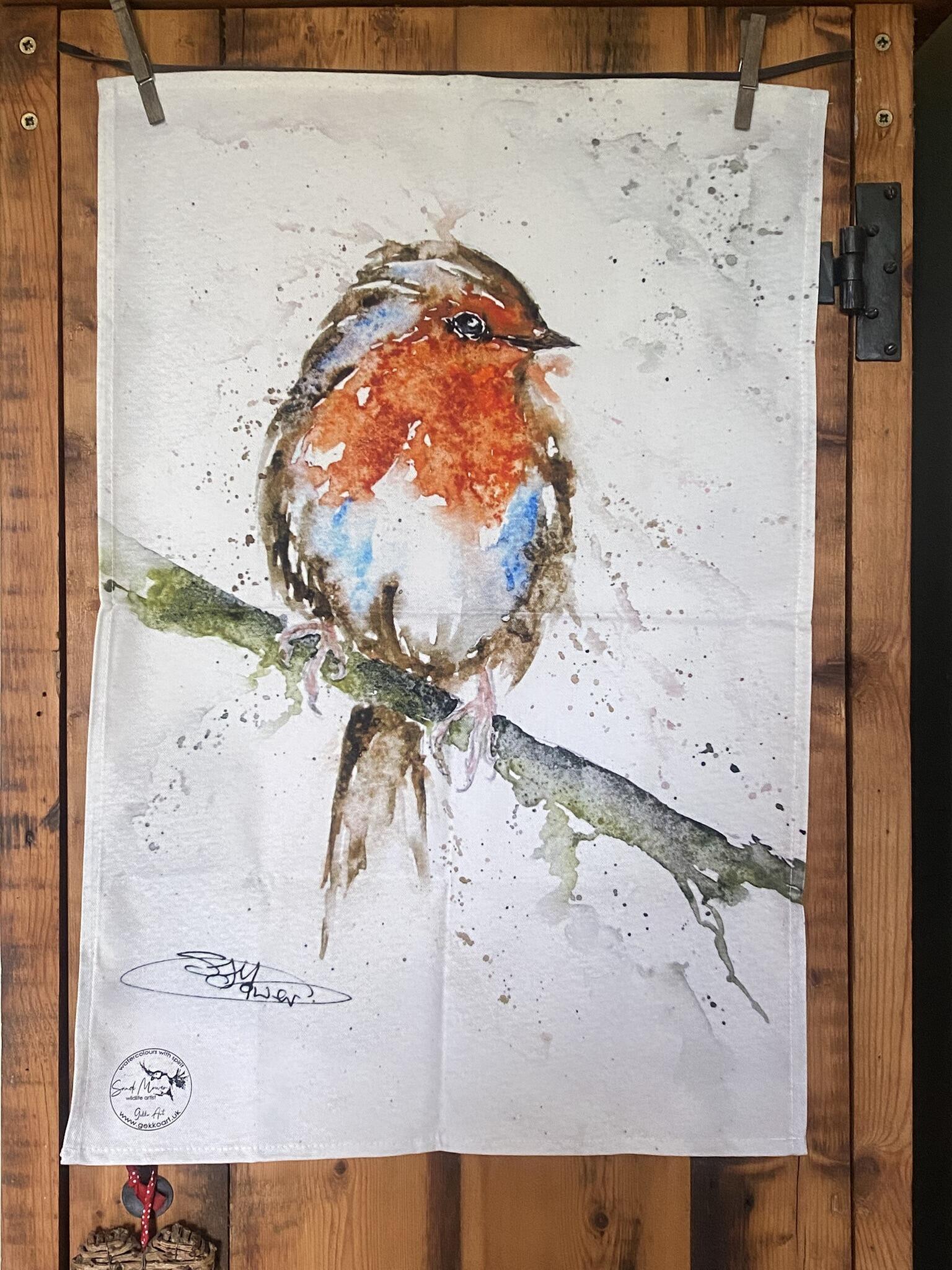 robin tea towel