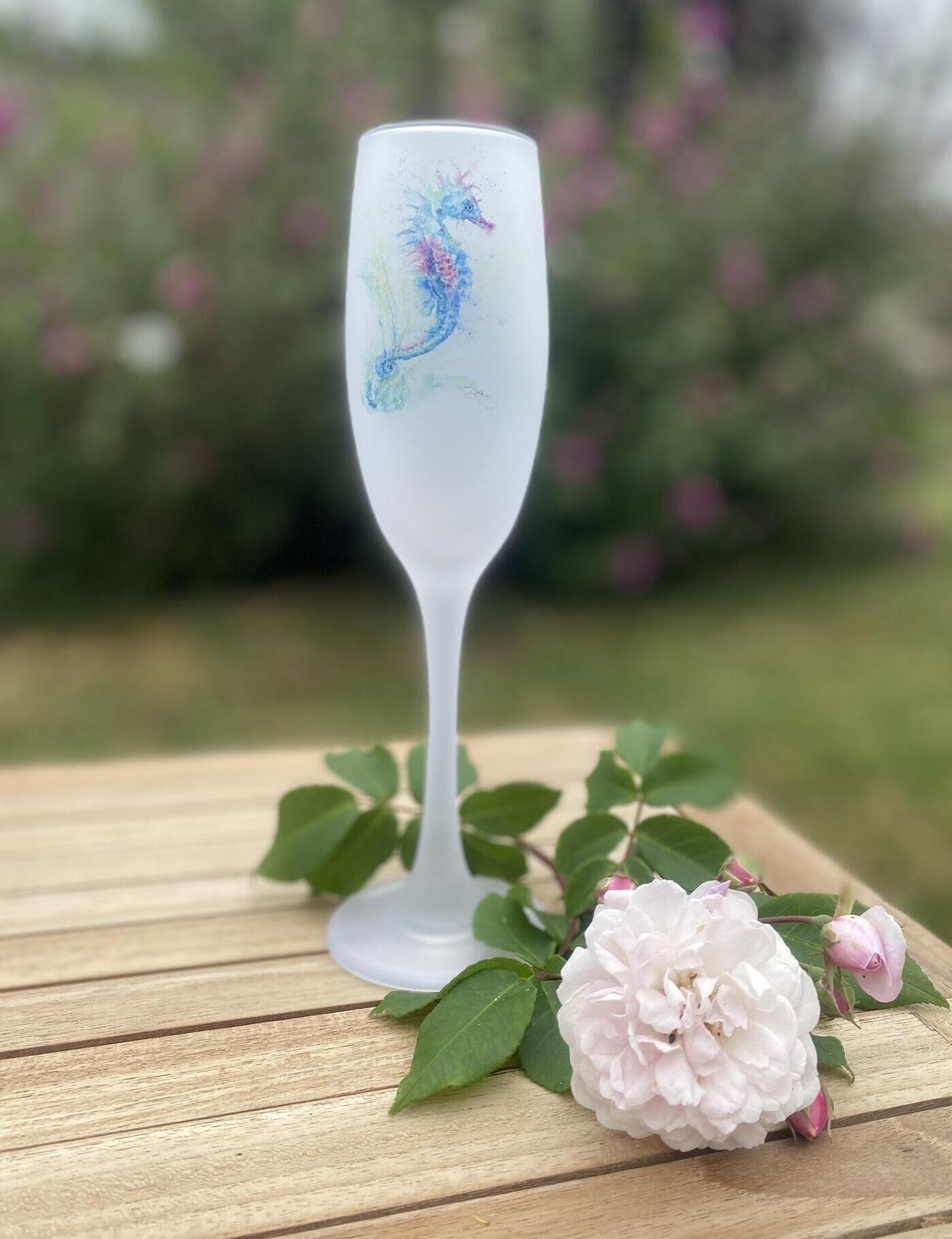 seahorse champagne flute