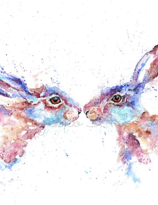 kissing hares detail