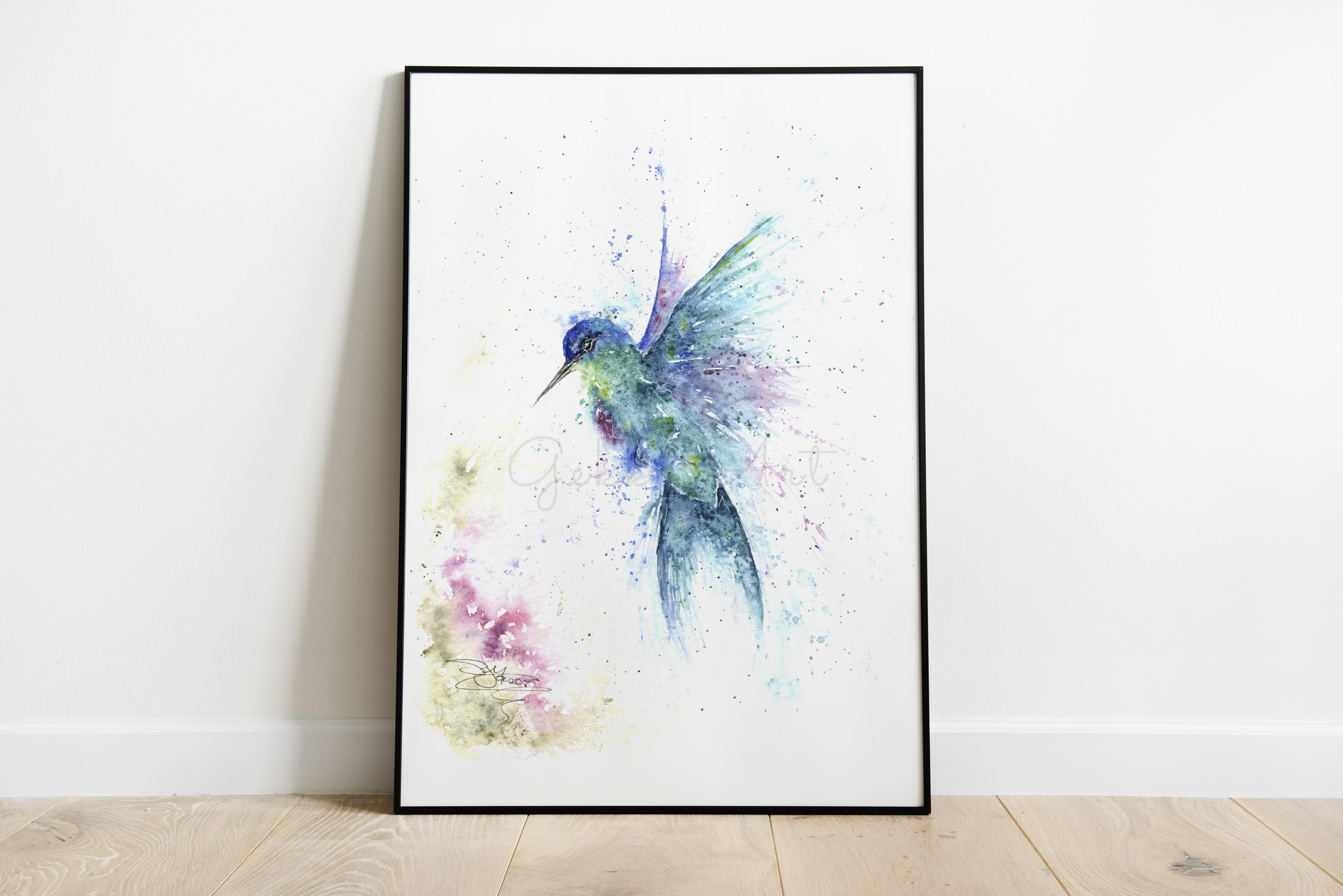 hummingbird in frame