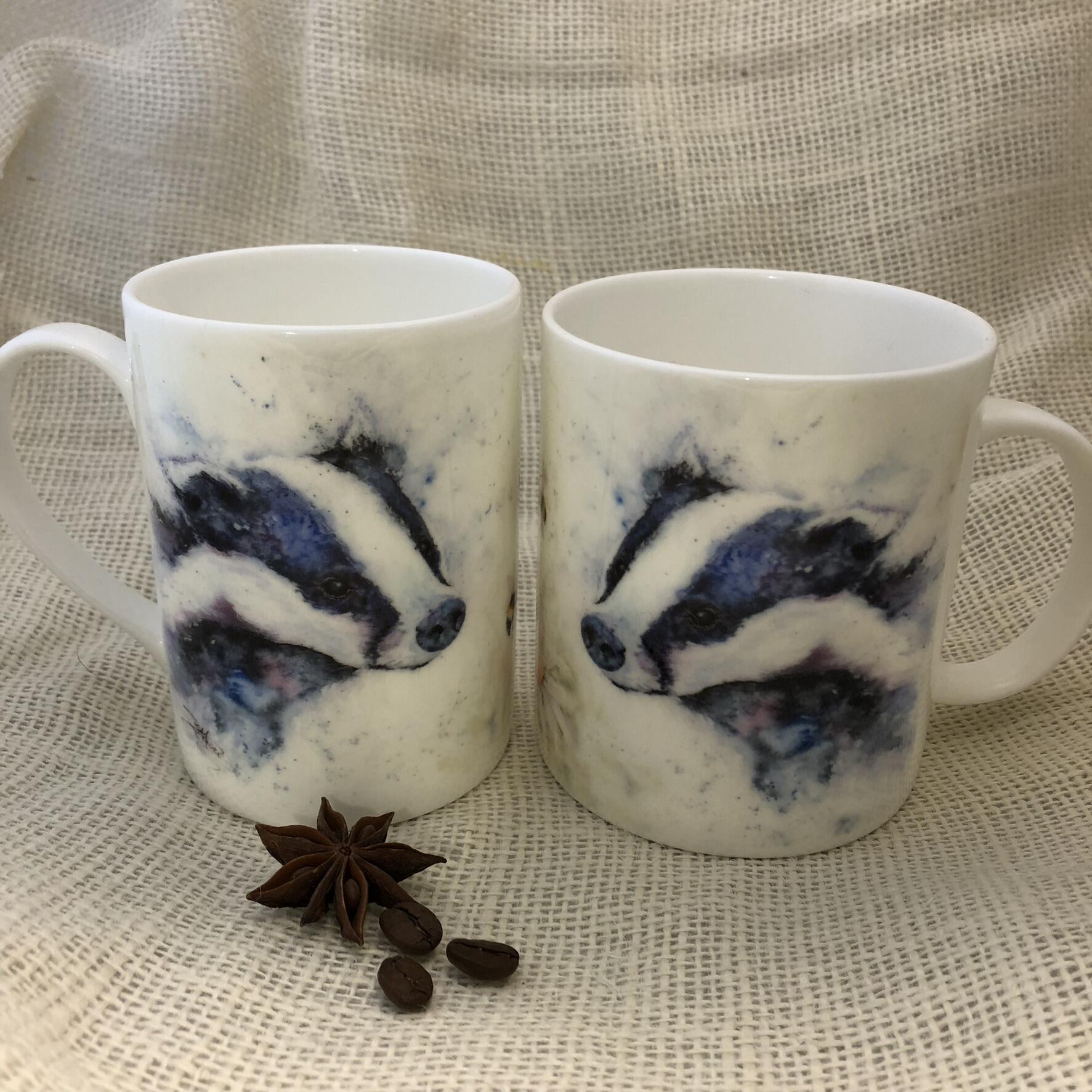 badger and bees mug