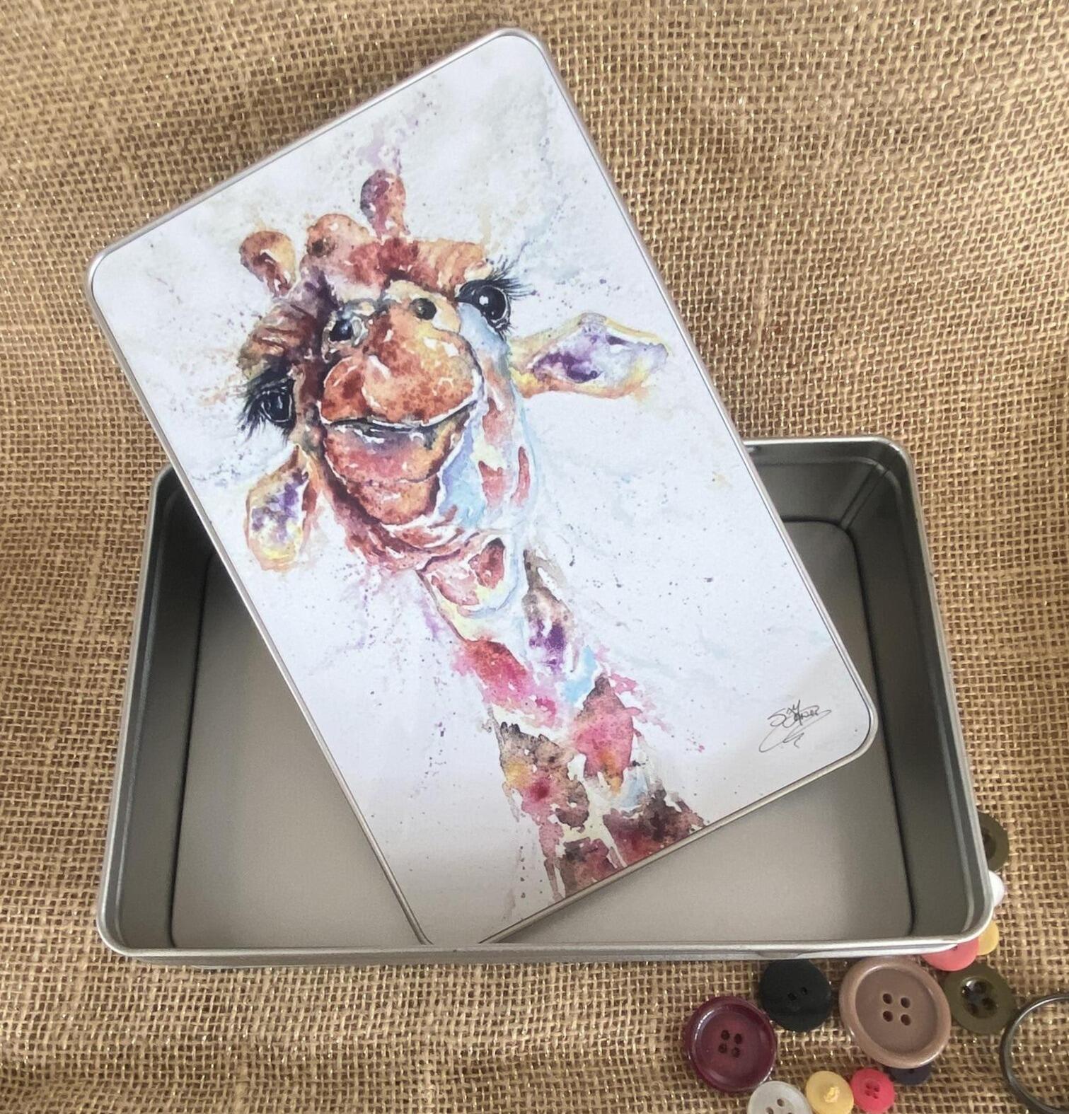 giraffe gift tin