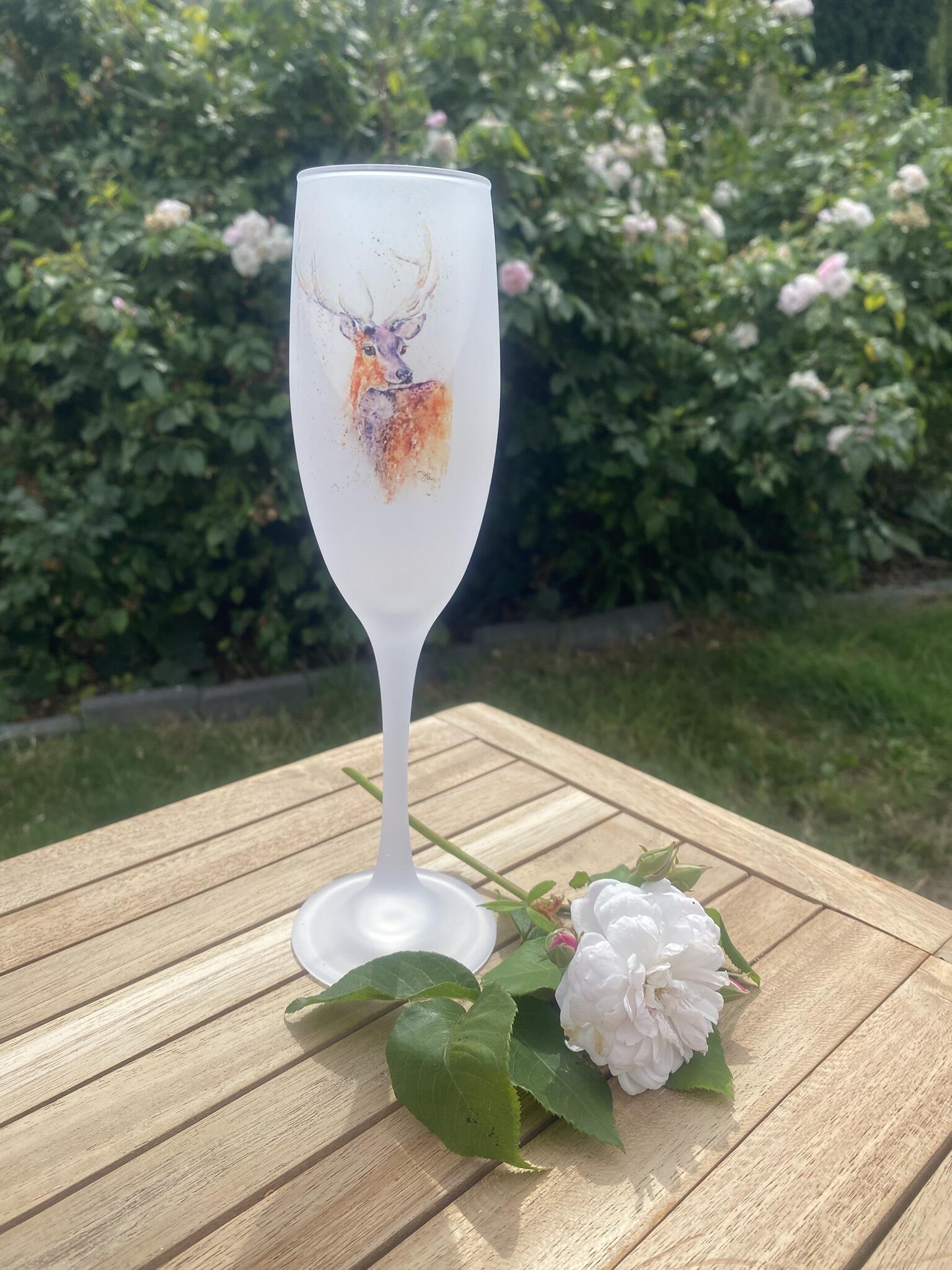 stag champagne flute