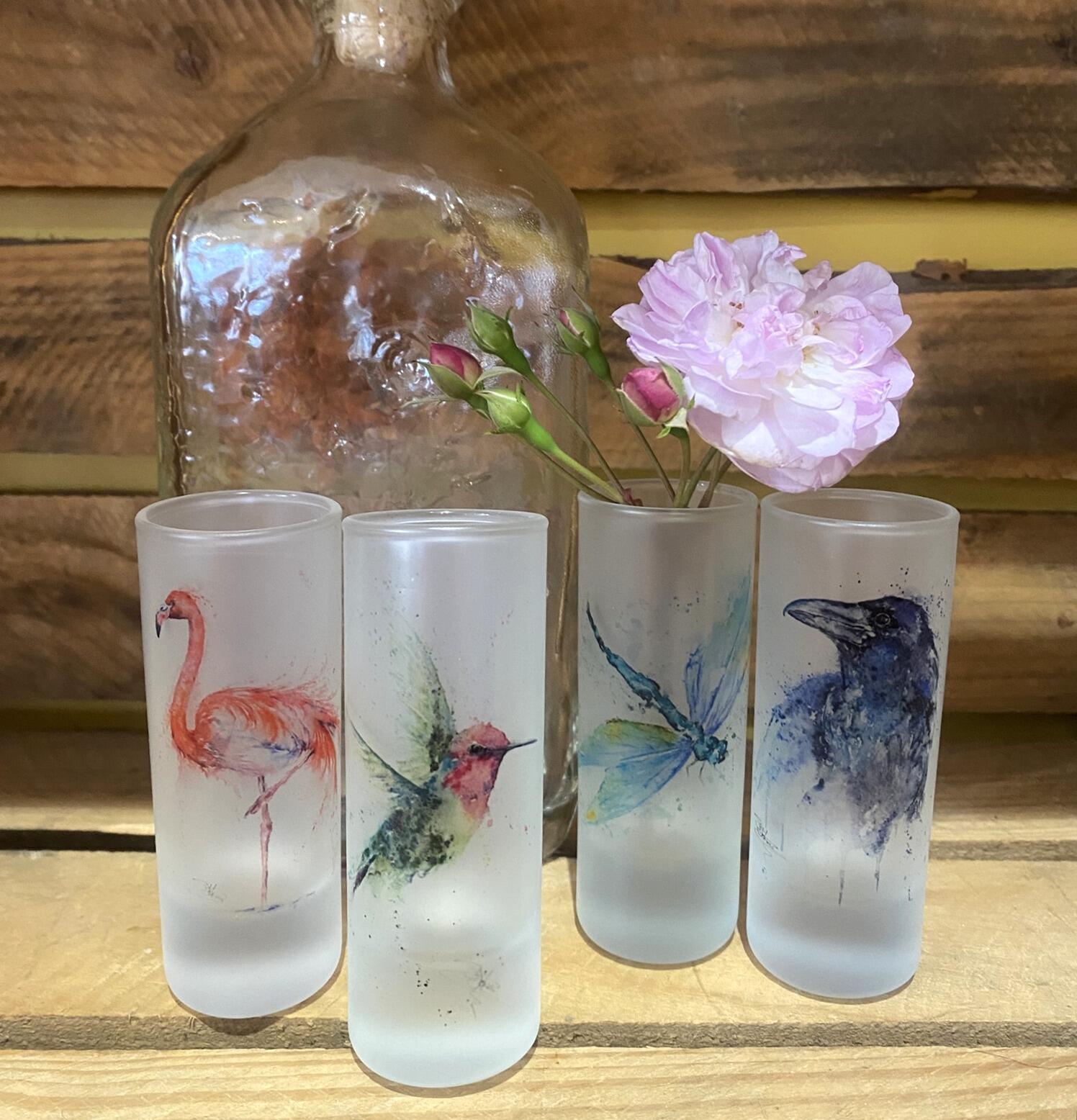 wildlife themed shot glasses