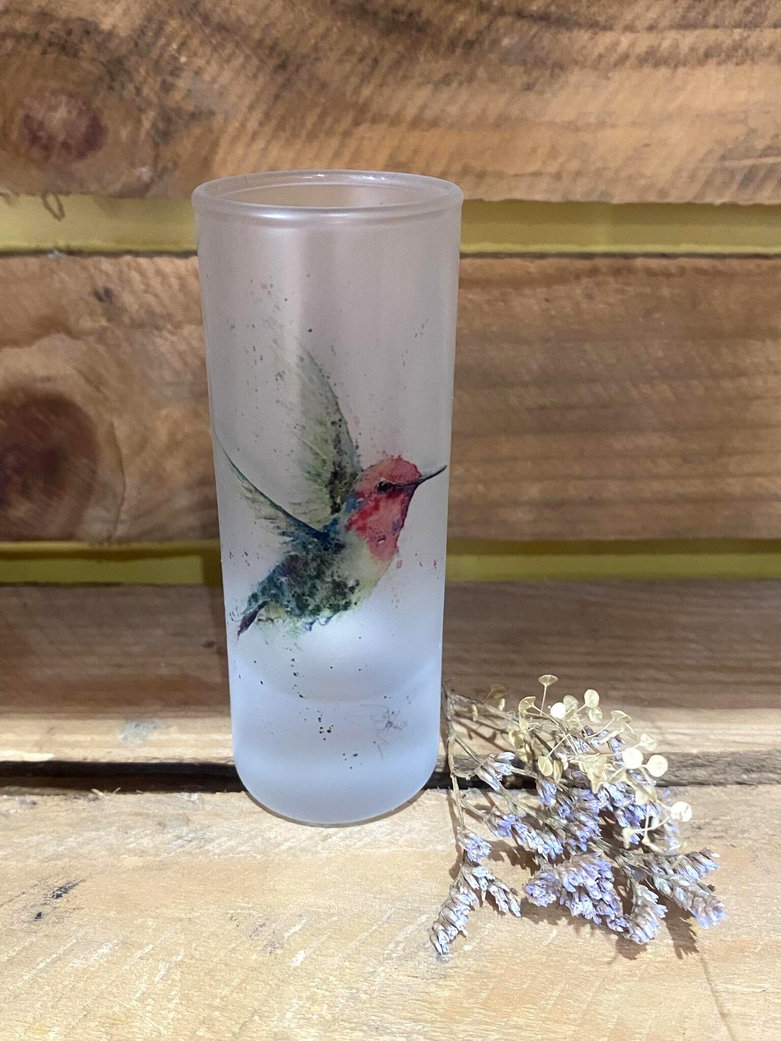 hummingbird shot glass