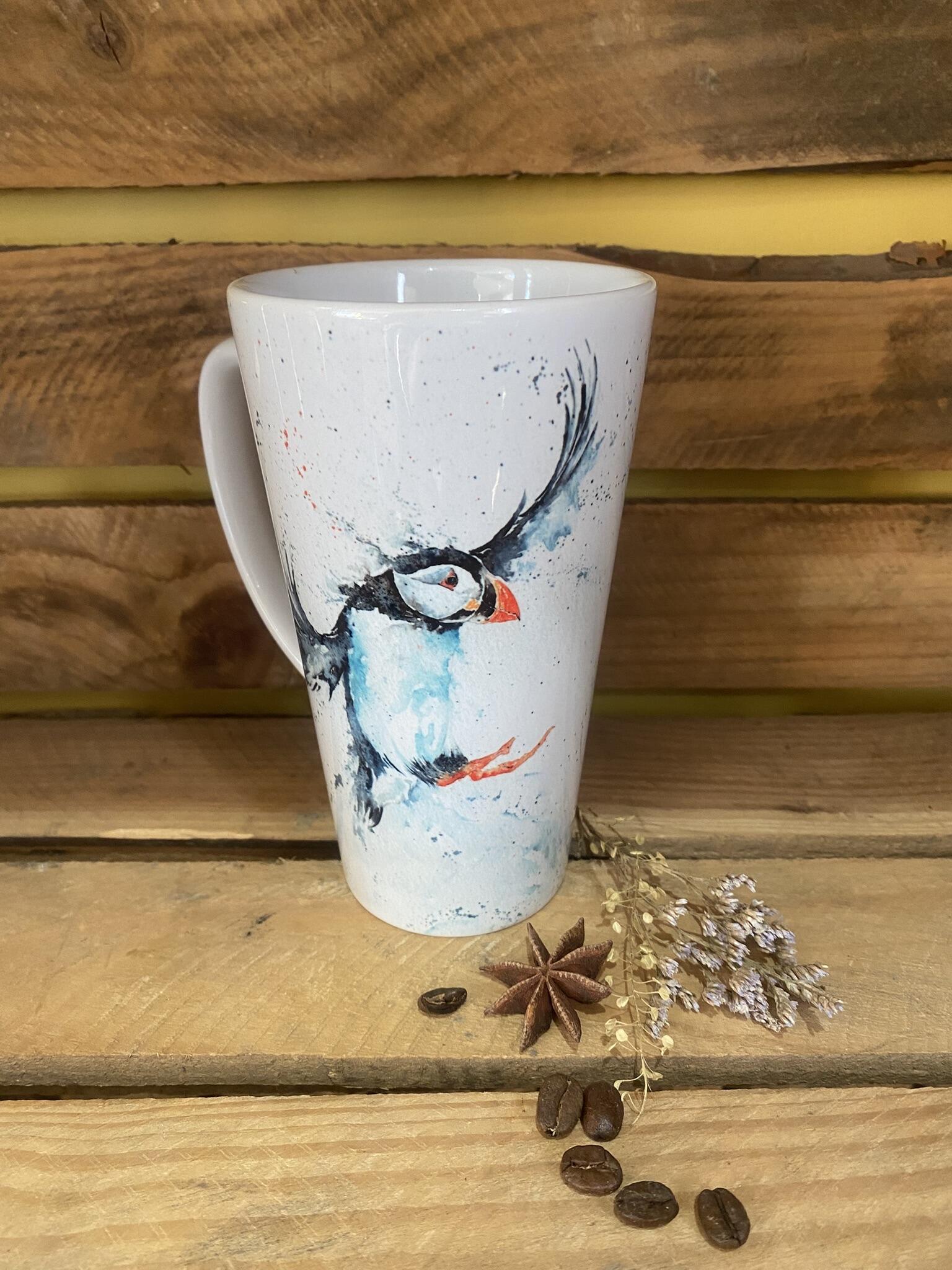 puffin latte mug