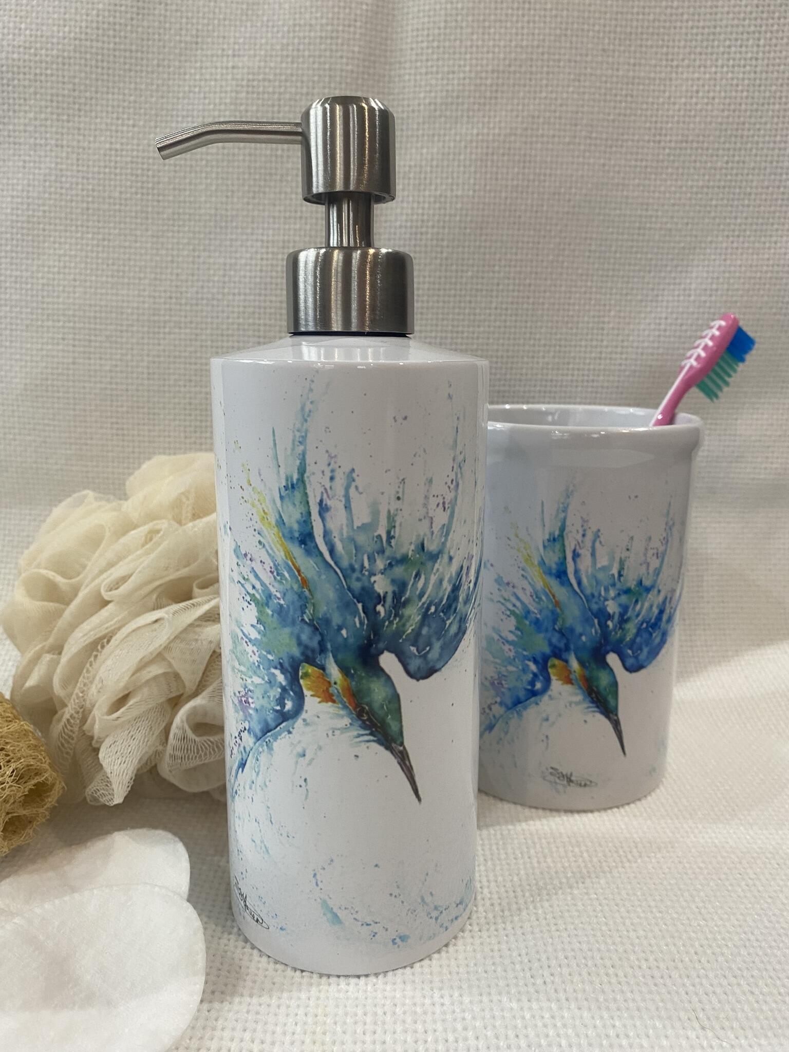 kingfisher soap pump and toothbrush holder