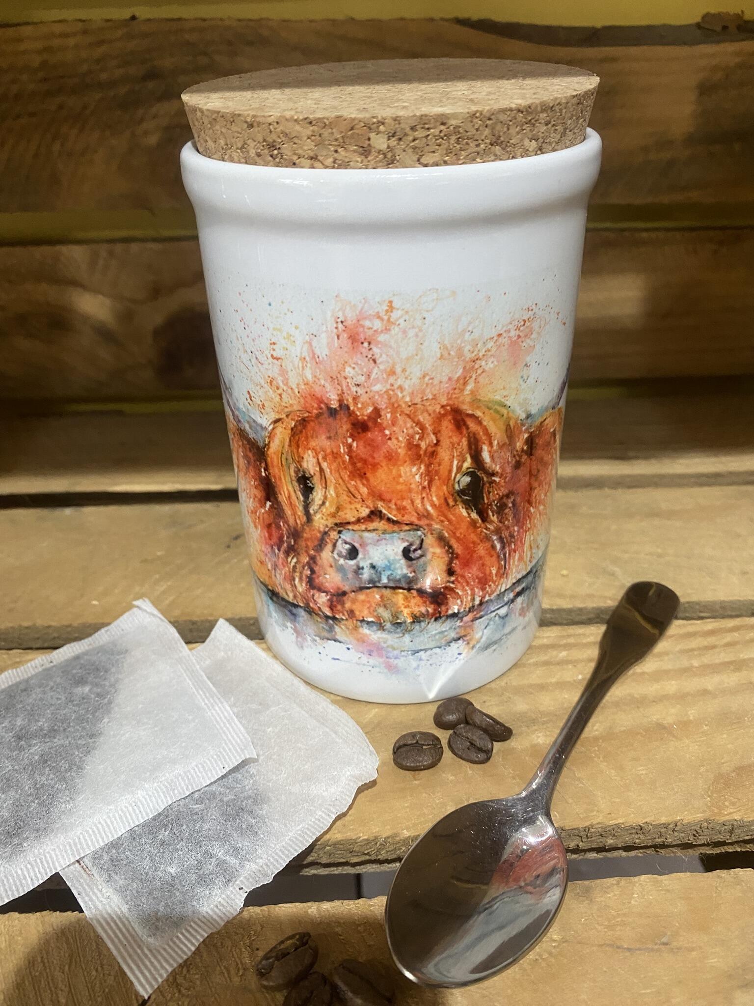 cow tea caddy