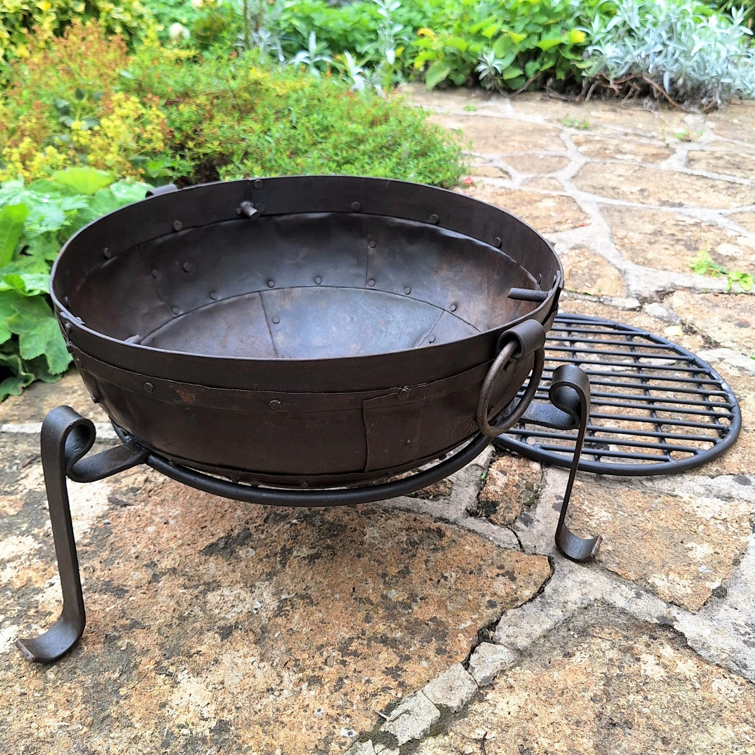 40cm Fire Bowl on Stand with Grill removed