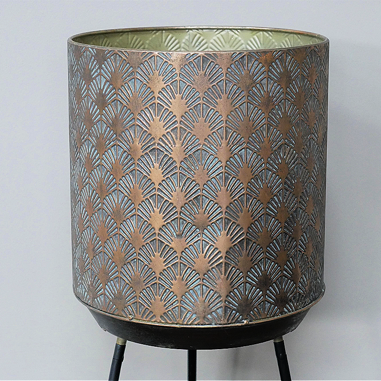 Indoor Embossed Decorative Metal Planter