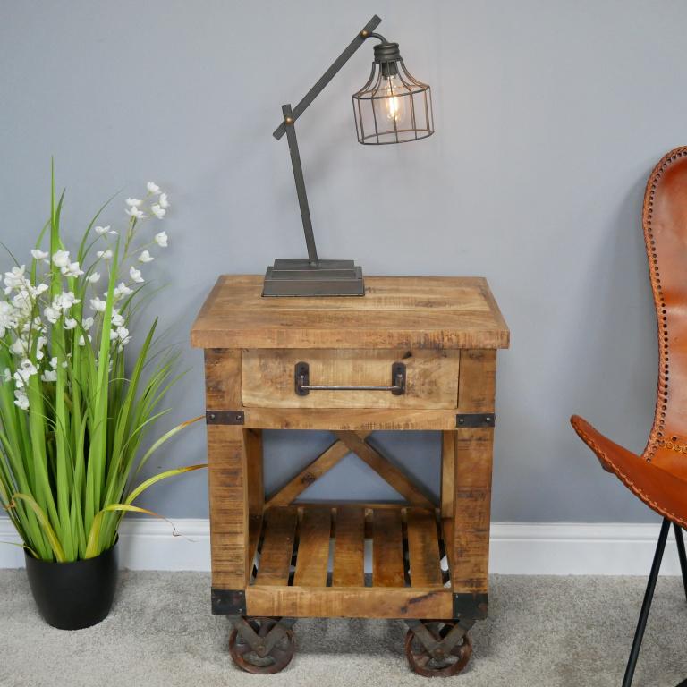 Rustic Wooden Bedside