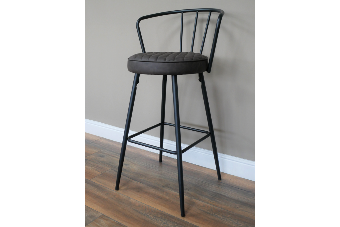 'Camden' Steel and PU Leather Bar Stool