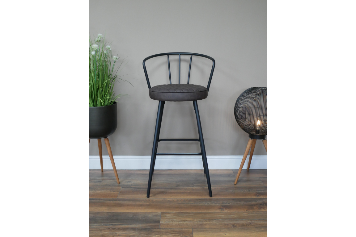 'Camden' Steel and PU Leather Bar Stool