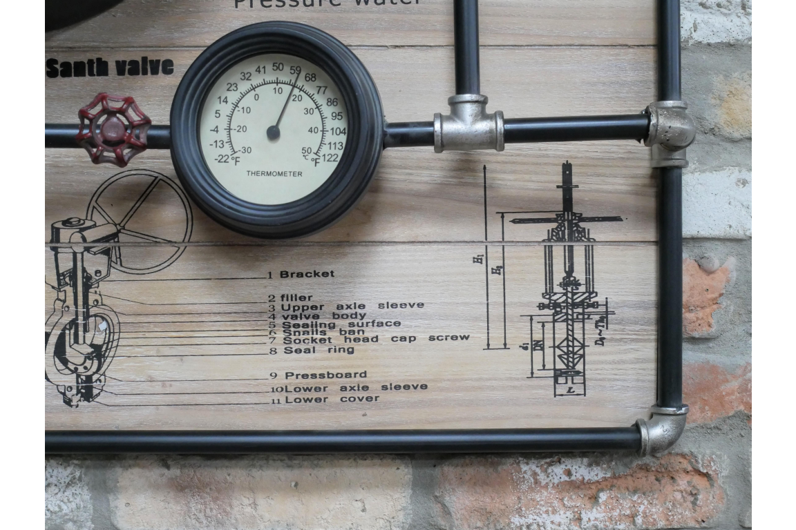 Large Industrial Pipe Clock 79cm | Christmas Gifts | Soame Interiors